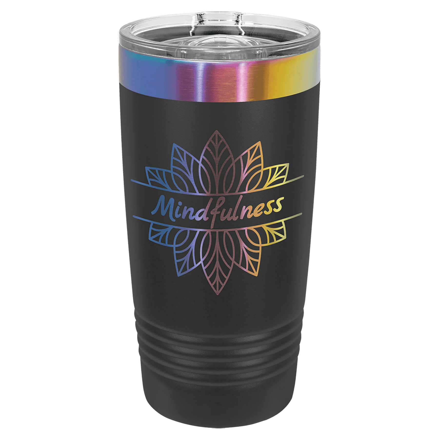 Polar Camel 20 oz. Black/Prism ION-Plated Ringneck Tumbler with Slider Lid 2