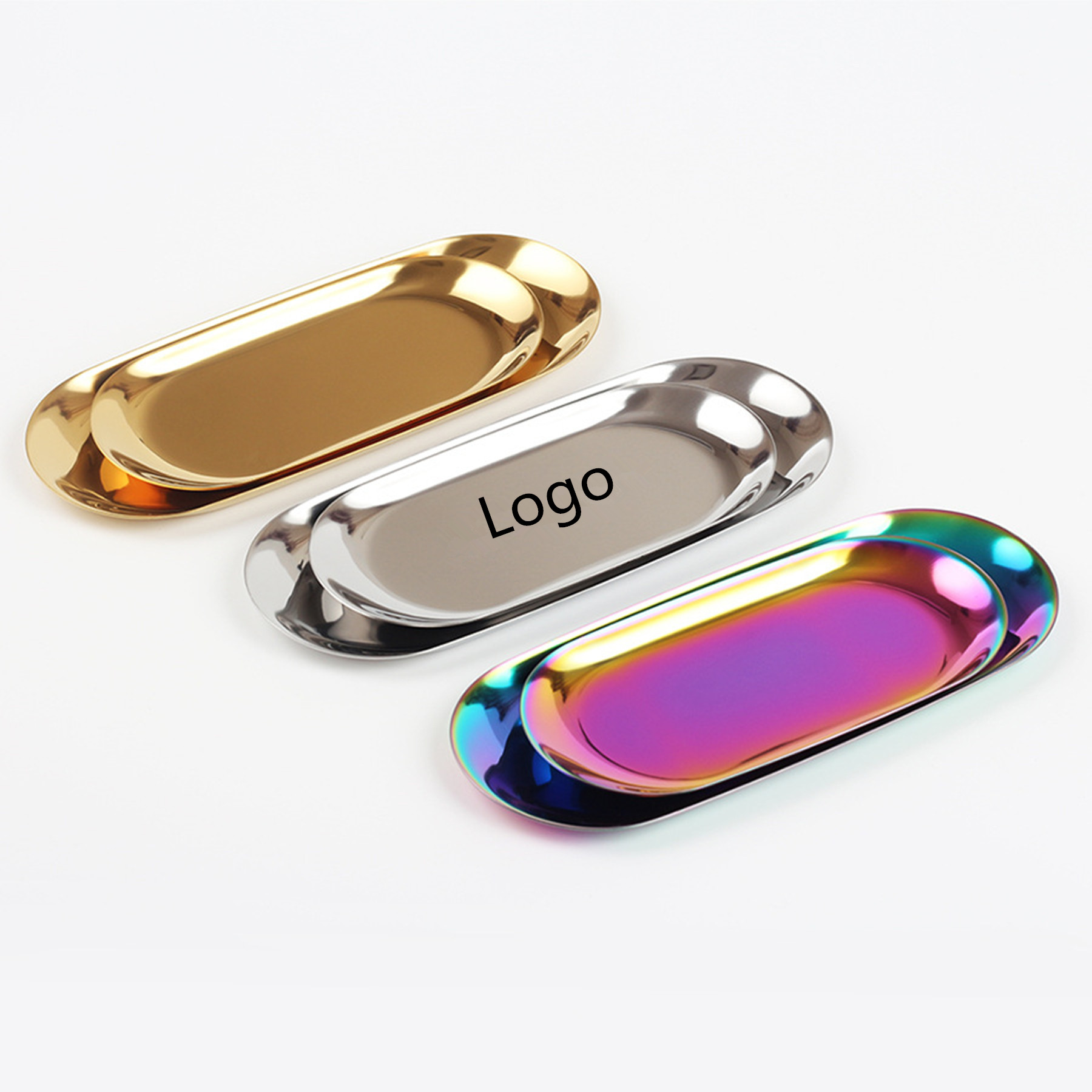 9 inch Oval Stainless Steel Tray 2