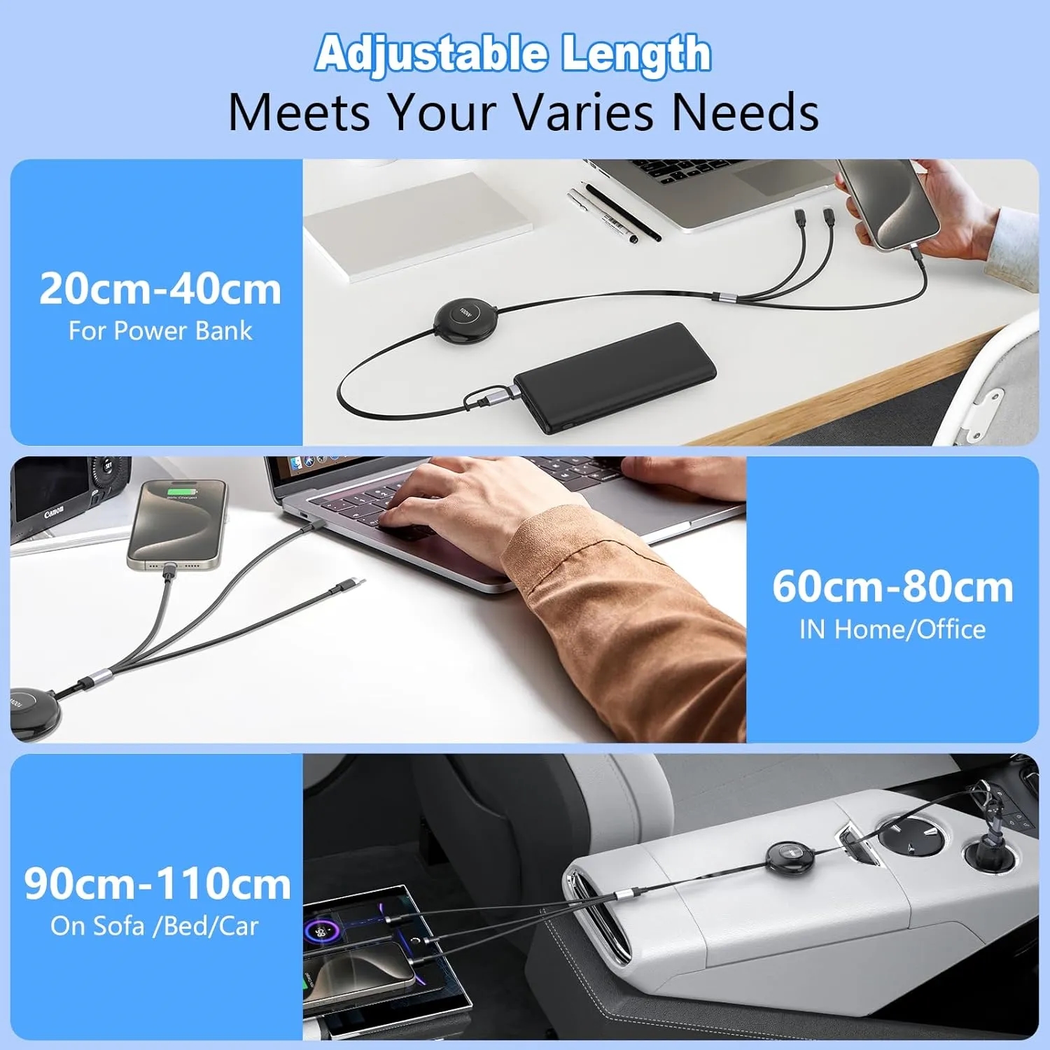 3 in 1 Retractable Charger Cable 5