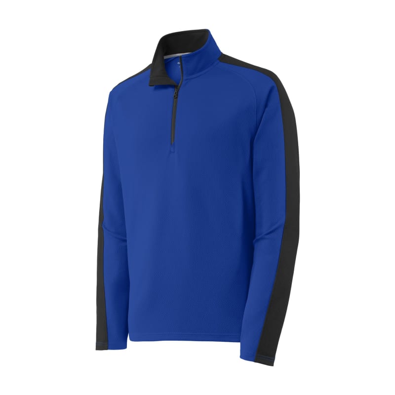 Sport-Tek Sport-Wick Textured Colorblock 1/4-Zip Pullover. 21
