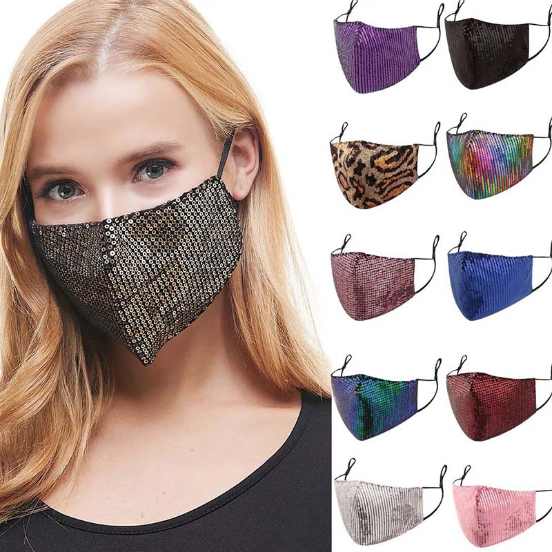 Sequined 3-ply Face Mask include Filter 2