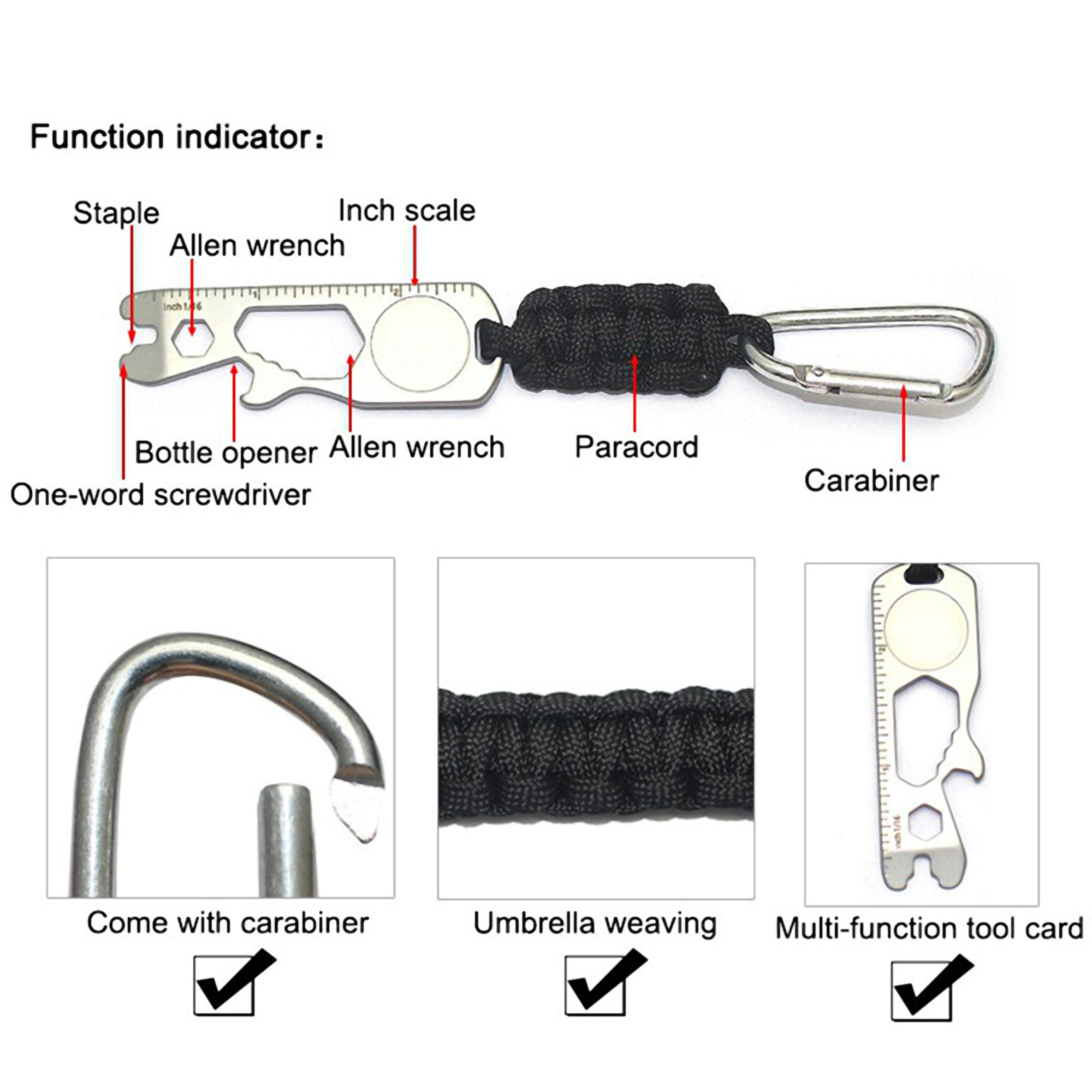 Tactical Metal Survival Keychain 3