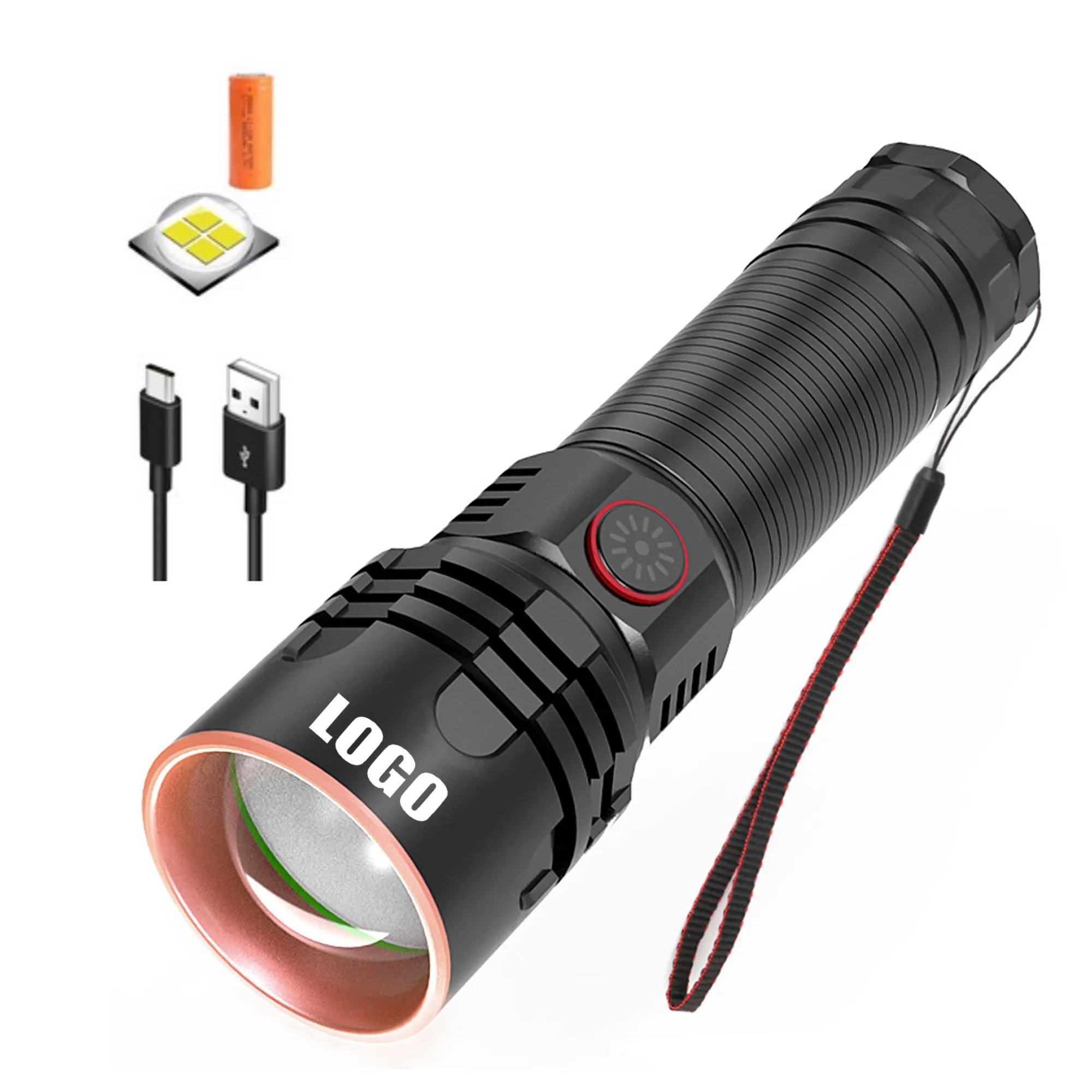 LED Rechargeable Flashlights MOQ 20pcs 3