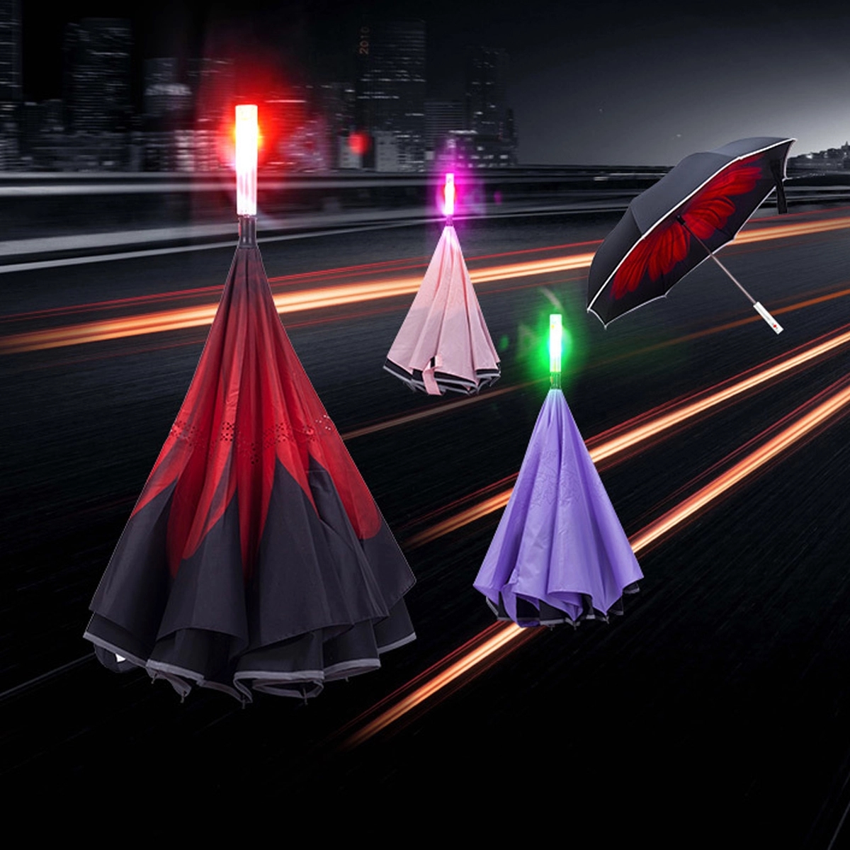 Reverse Umbrella with LED Handle 5