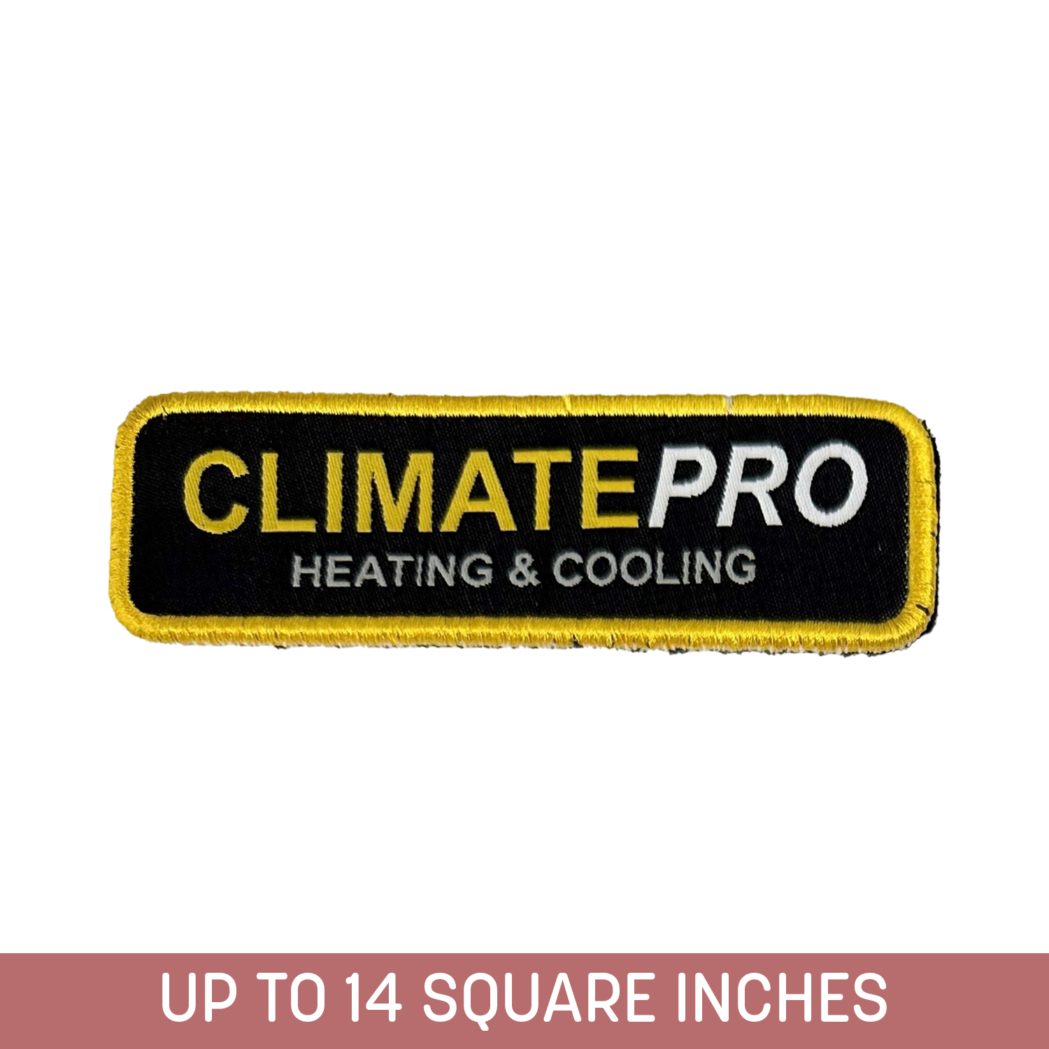 Custom Shape Woven Patch (Hook & Loop) Up To 14 Sq. In. w/ Embroidered Edge