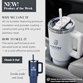 Pinnacle Recycled Travel Tumbler with Straw 40oz 177