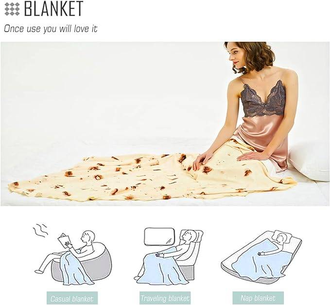 Round European and American Creative Tacos Blanket 3