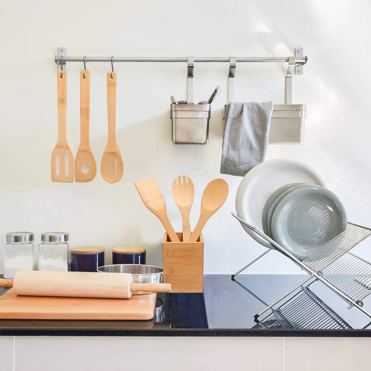 Wooden Bamboo Cooking Utensils Set 5