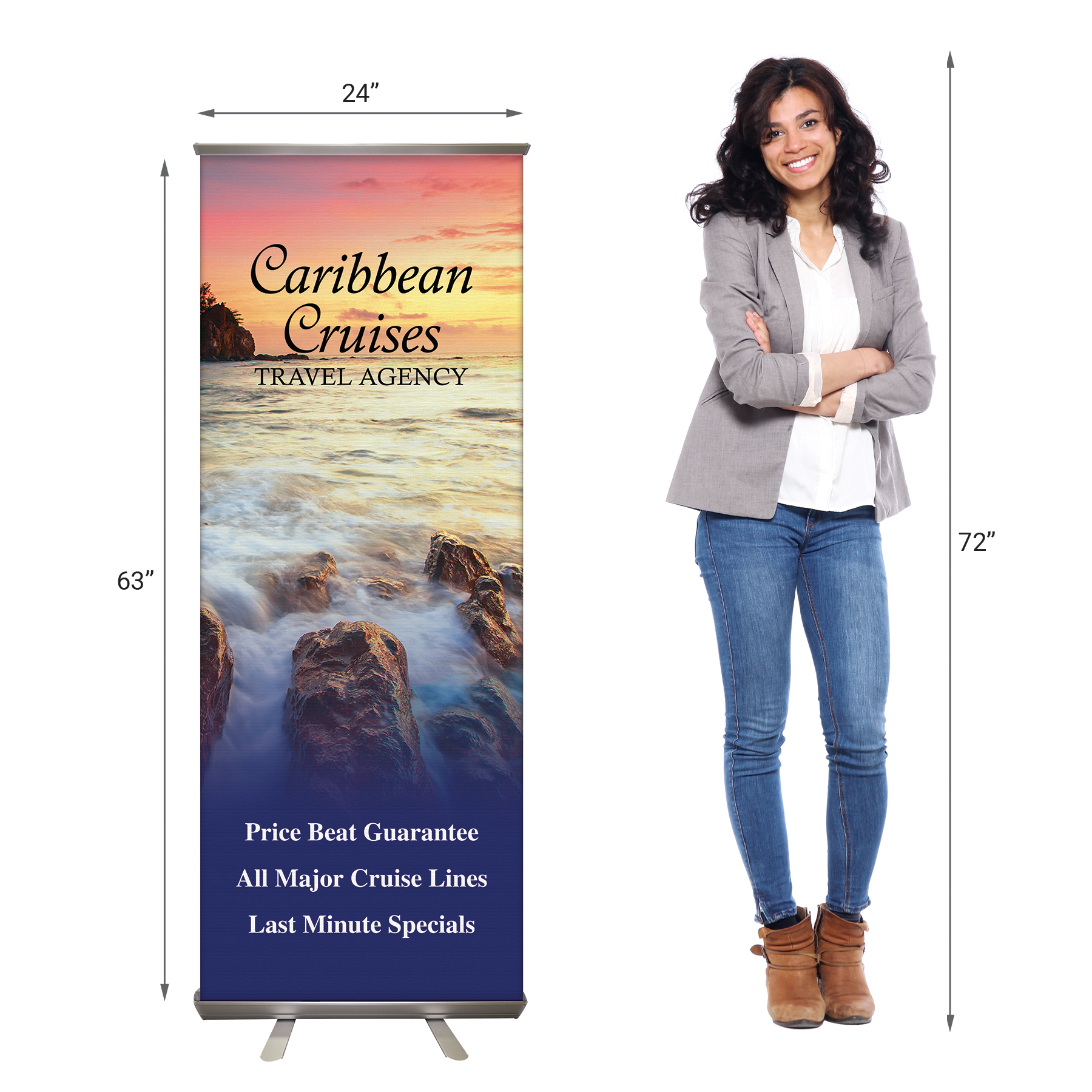 24"x 63" Custom Digitally Printed Retractable Banner Stand 5