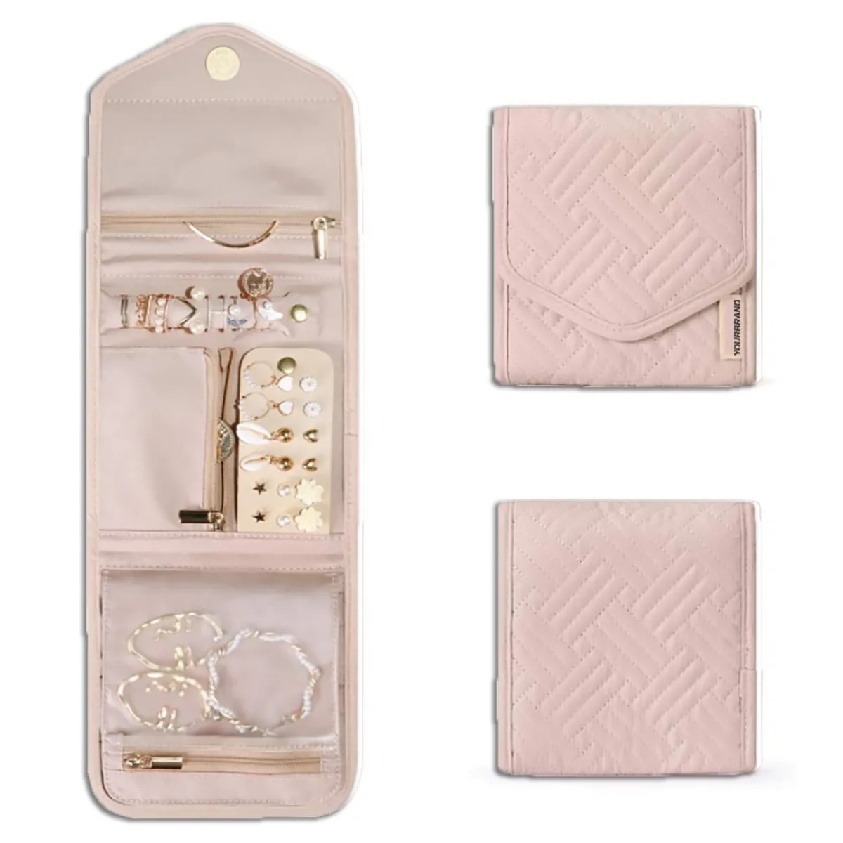 Travel Jewelry Organizer Case Foldable Roll 3