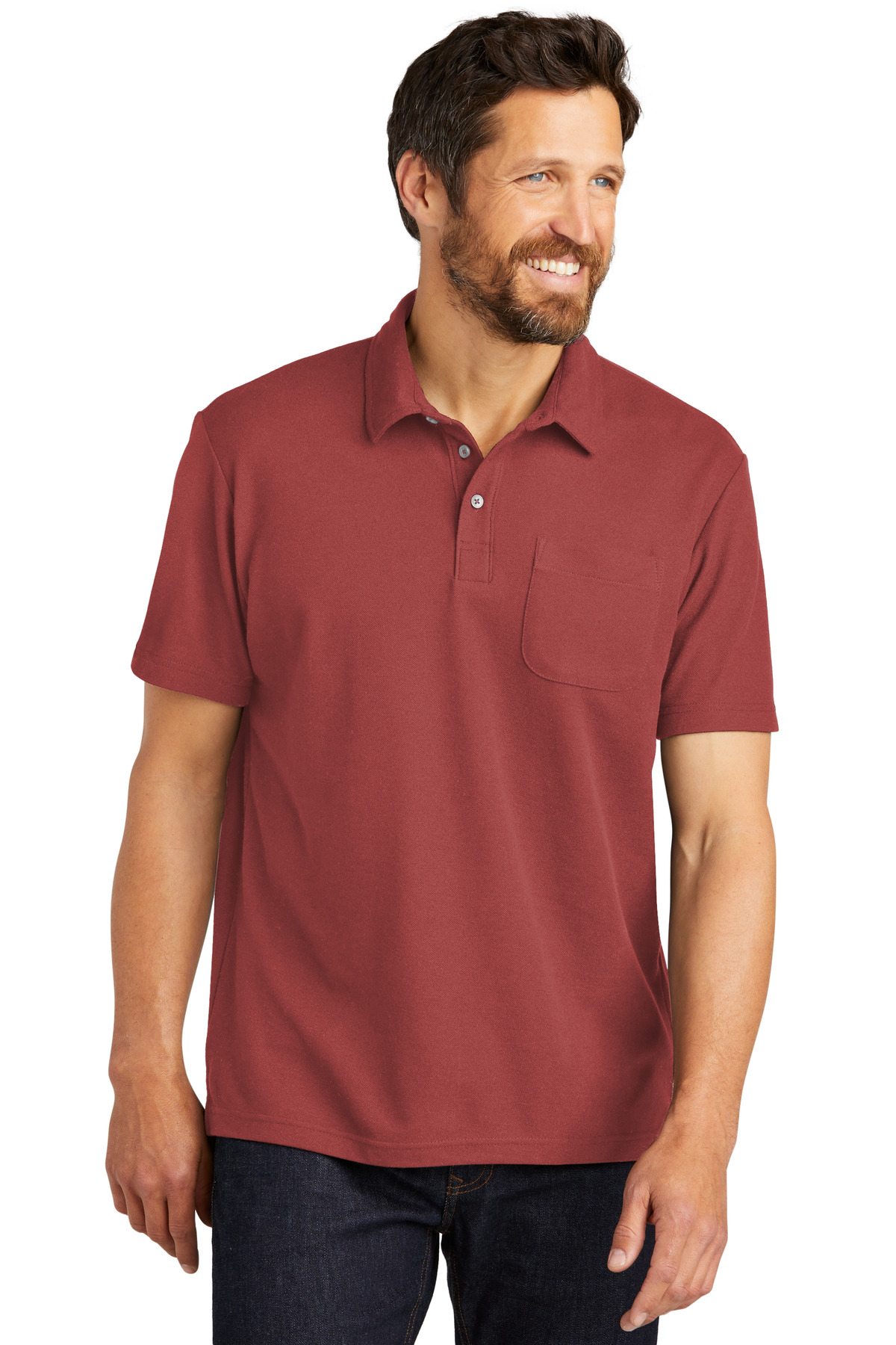 Port Authority C-FREE Cotton Blend Pique Pocket Polo K868 53