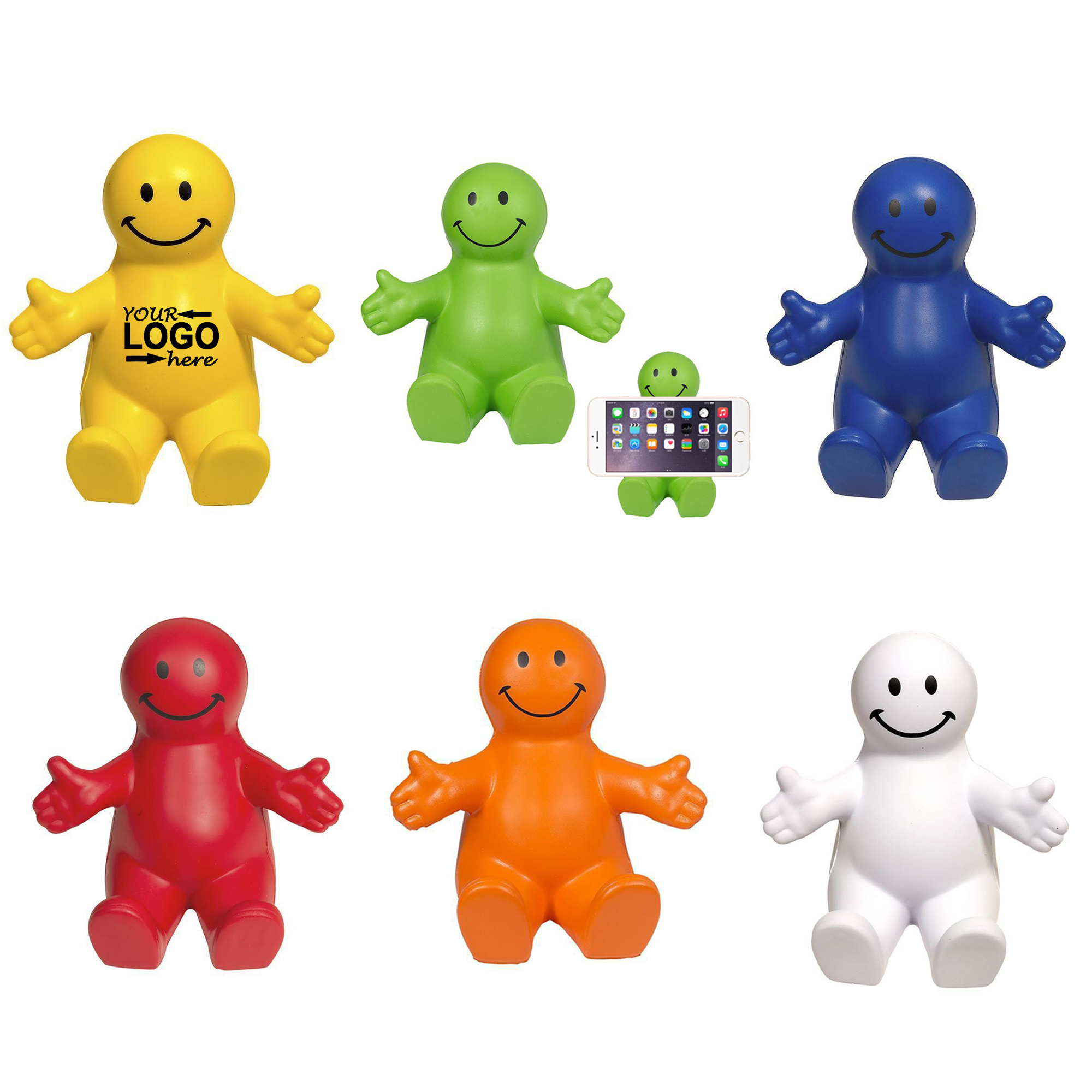 PU Smiley Face Figurine Phone Holder 2