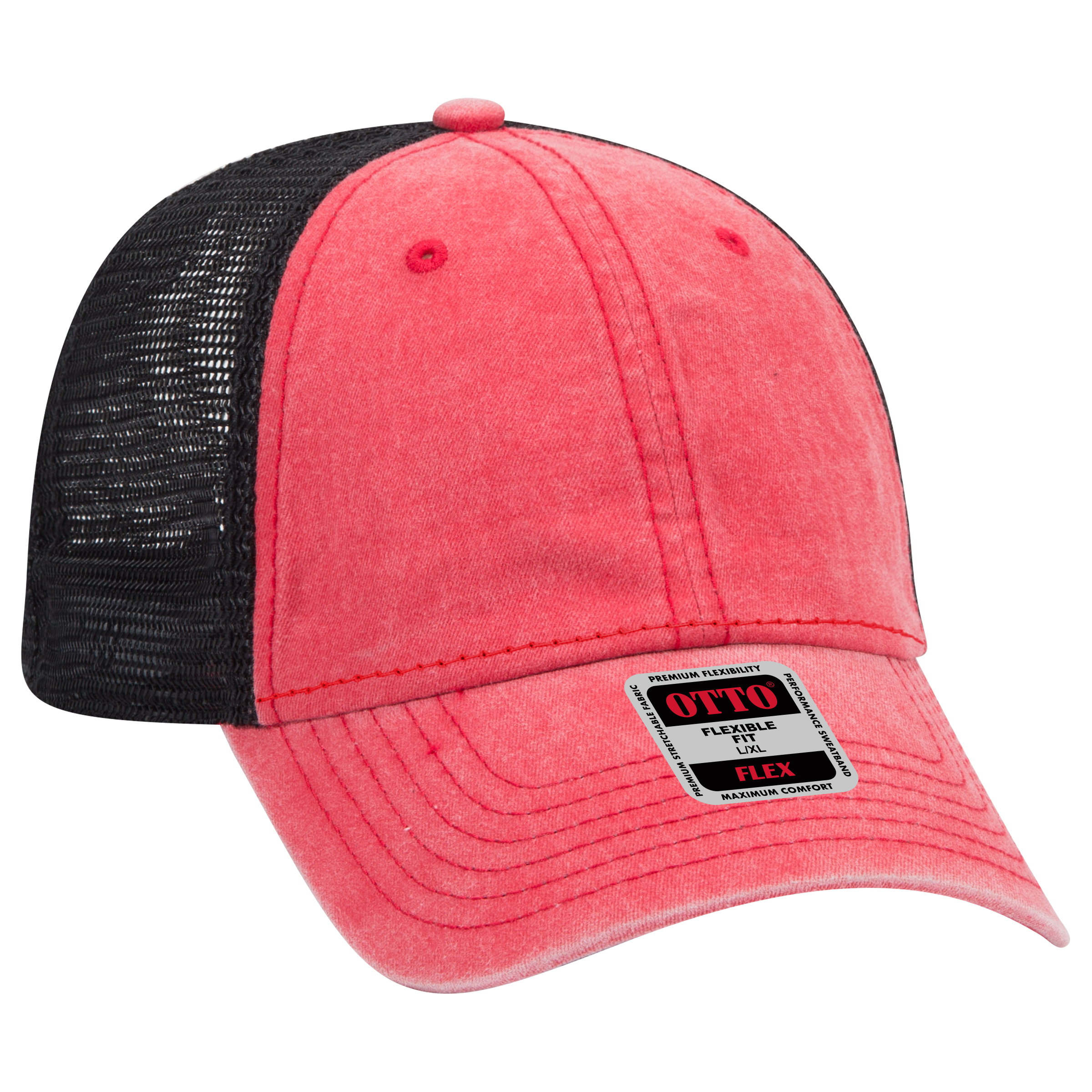 OTTO CAP® OTTO FLEX® Fitted 6 Panel Low Profile Mesh Back Trucker Hat 3