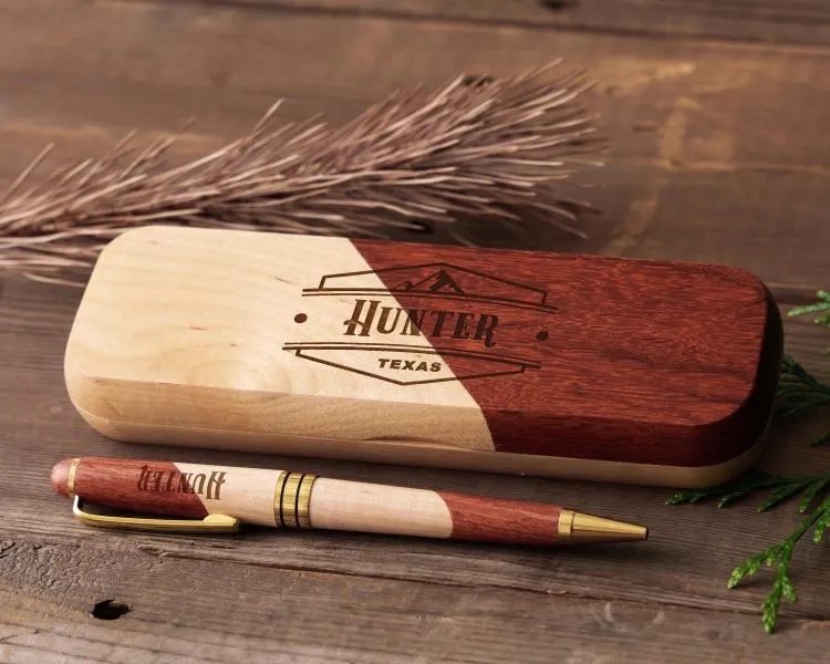 Custom Personalized Gift Wood Pen Set 1