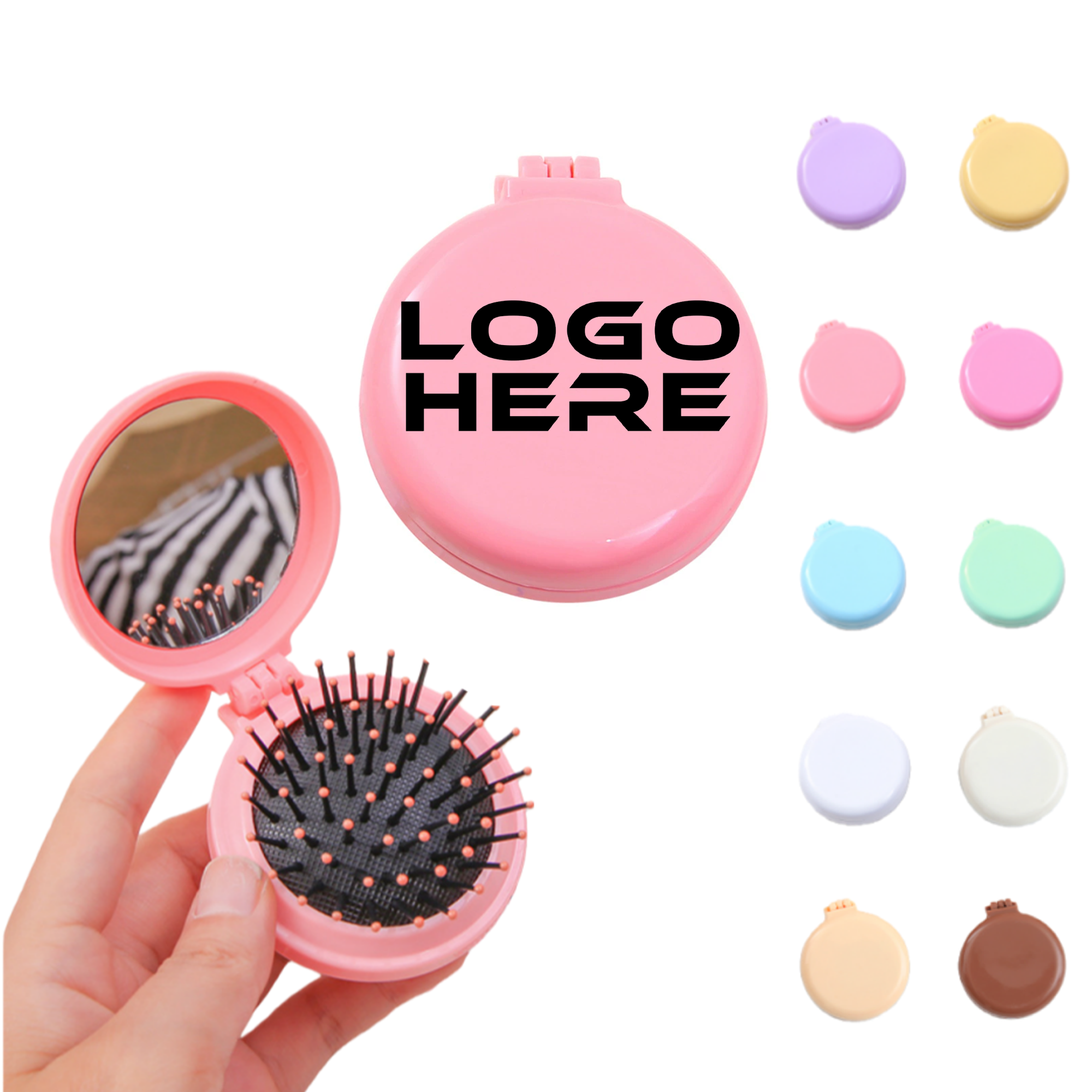 Portable Mini Folding Mirror Air Cushion Comb 2
