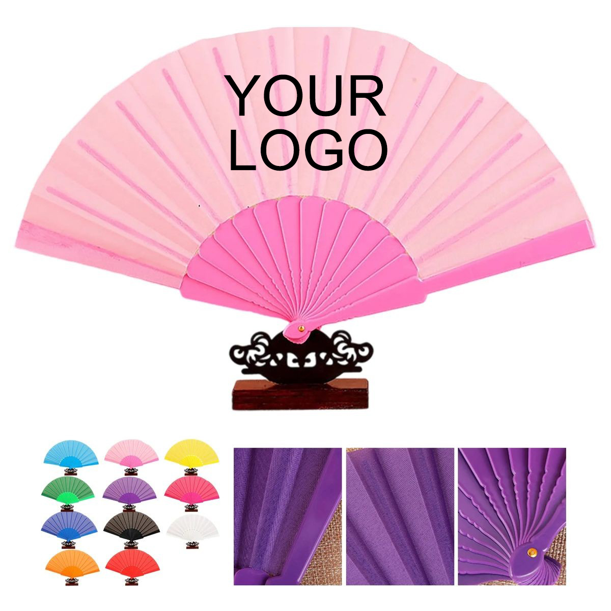 Custom Plastic Handheld Fan 9.1 inches x 16.5 inches with Foldable Design 12