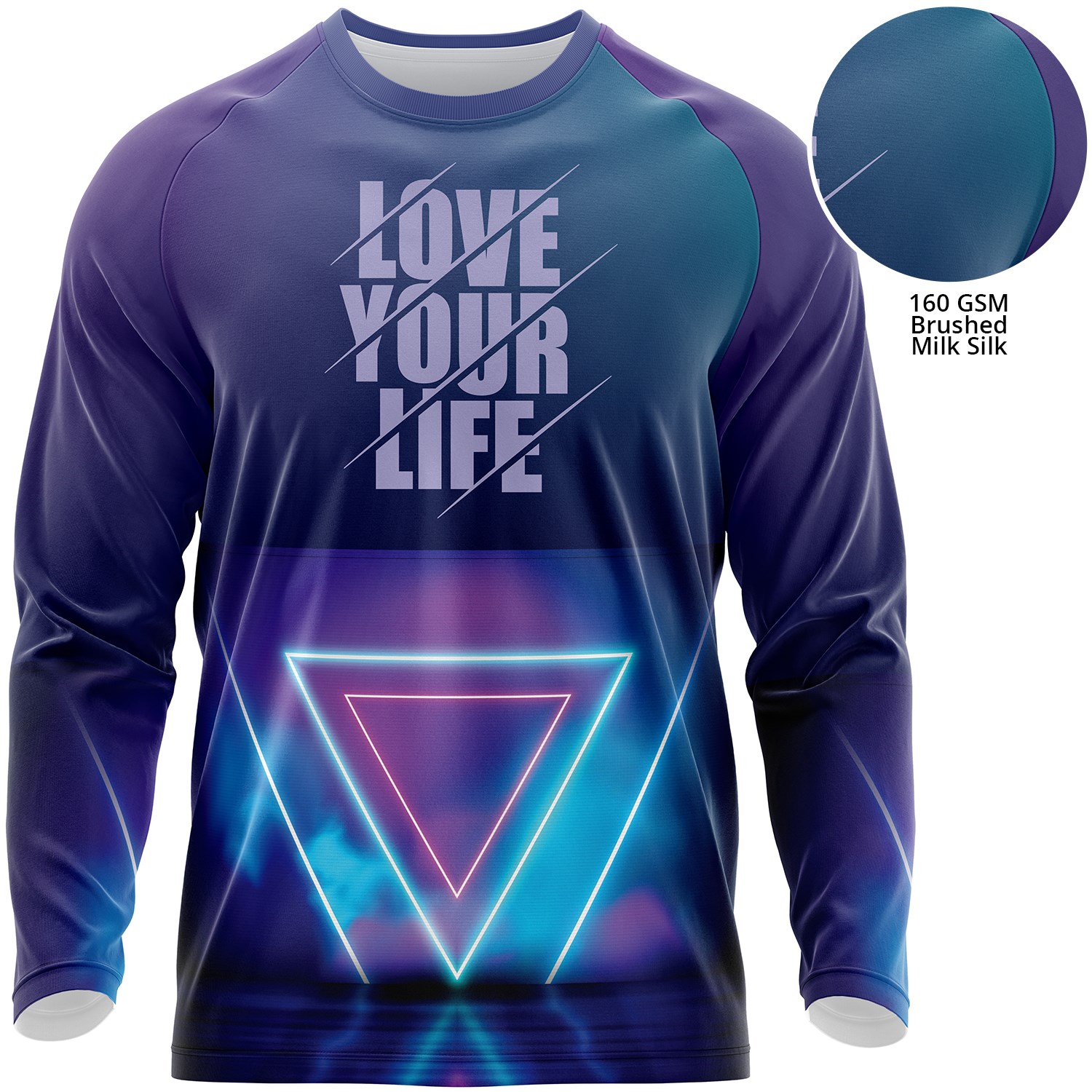 Unisex 160 GSM Brushed Milk Silk Sublimation Long Sleeve T-shirt 1