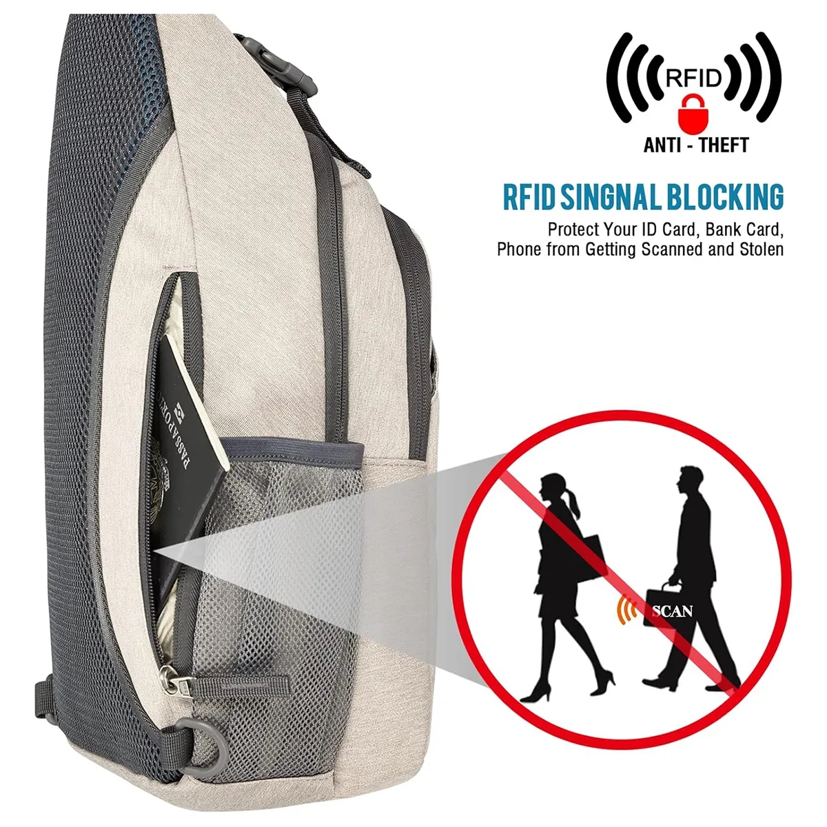Sling Crossbody Chest Bag Backpack for Hiking Travel 6