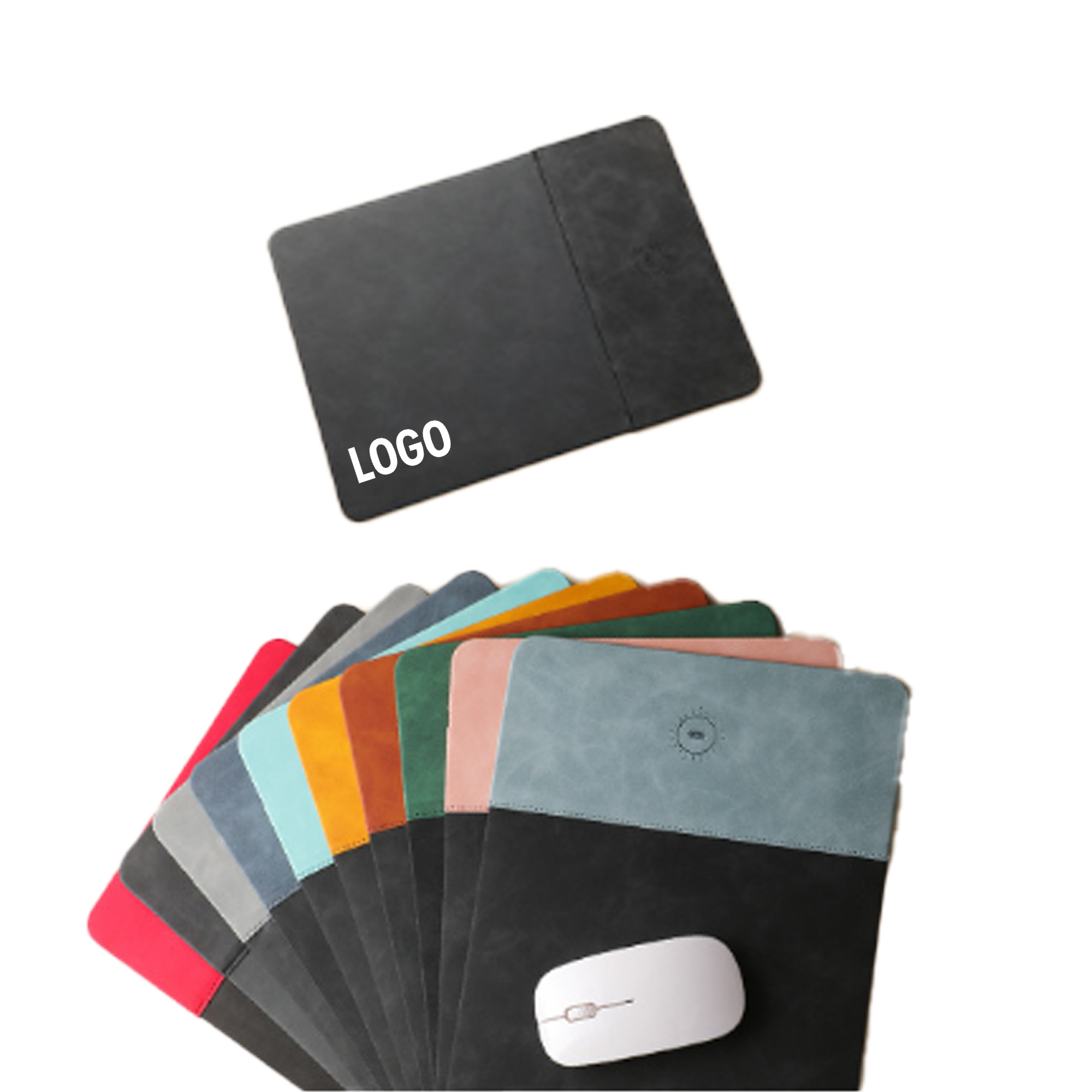 PU Leather Desk Mouse Pad With Wireless Charging 2