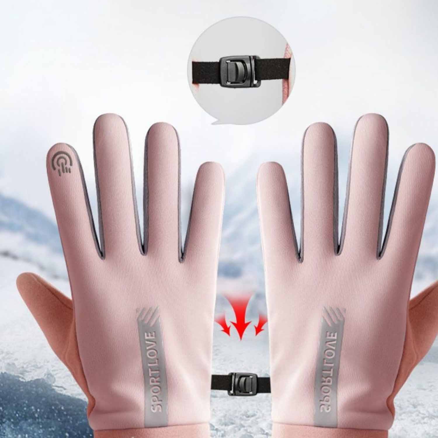 Windproof outdoor sports warm touchscreen gloves 6