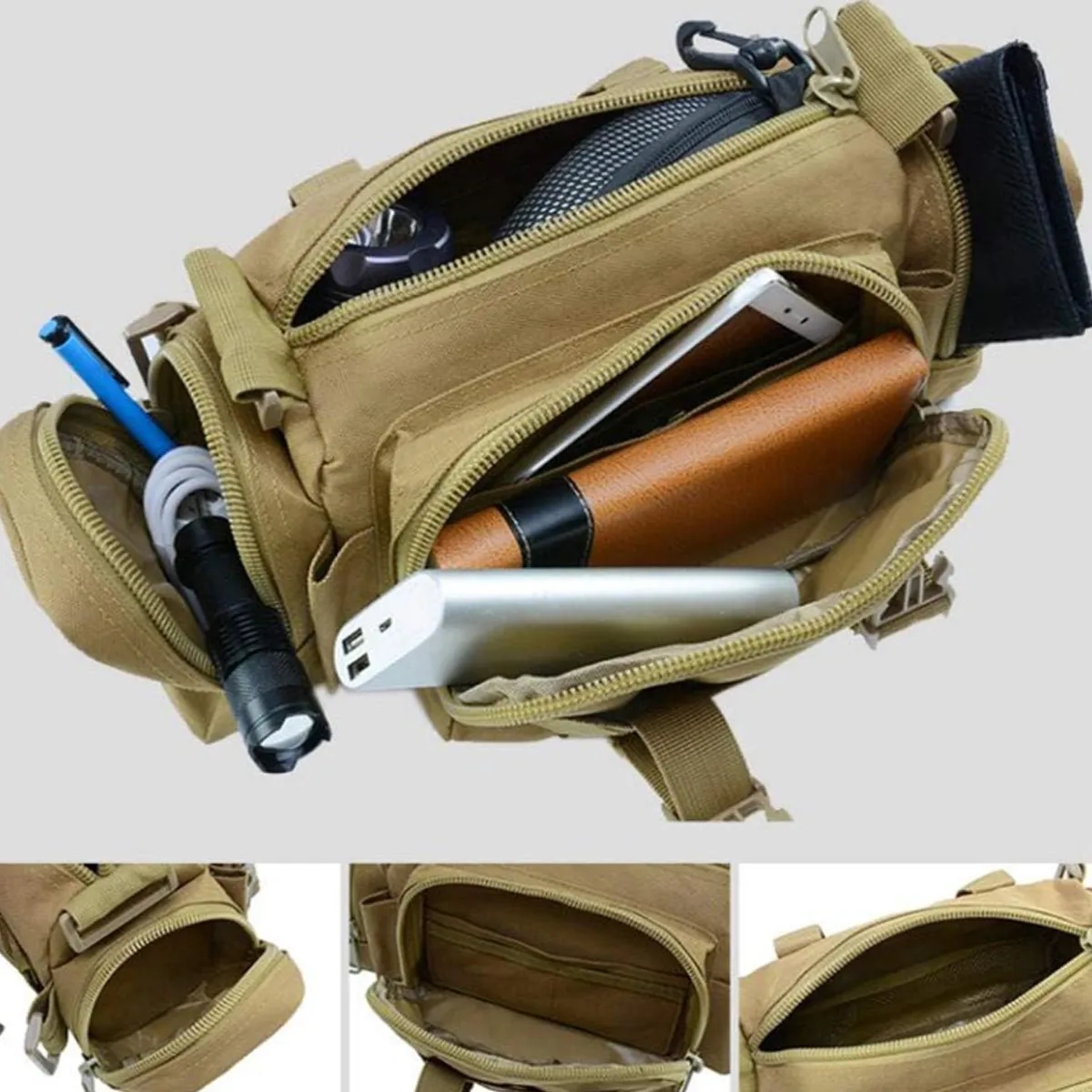 Tactical MOLLE Outdoor Waist Crossbody Sling Bag Pack 4