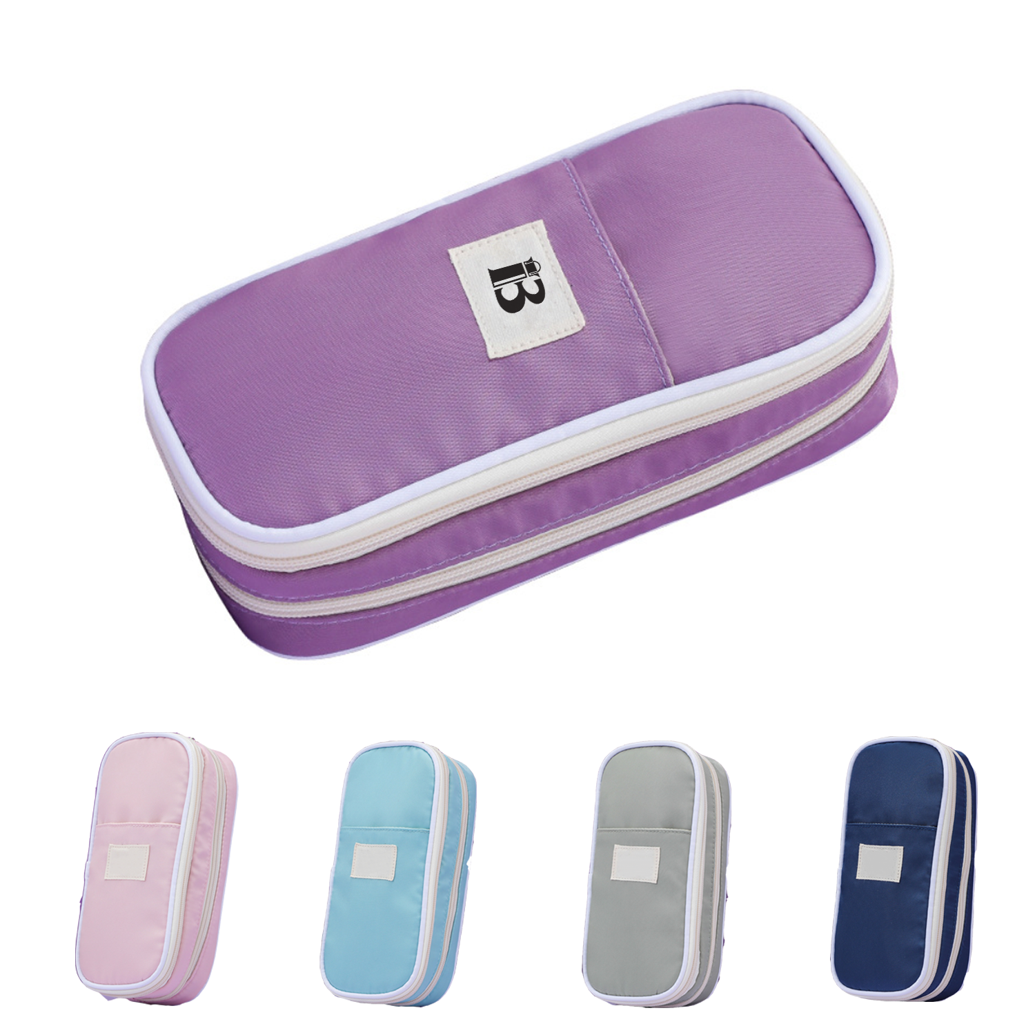 Large Capacity Double-Layer Canvas Pen Pouch 1