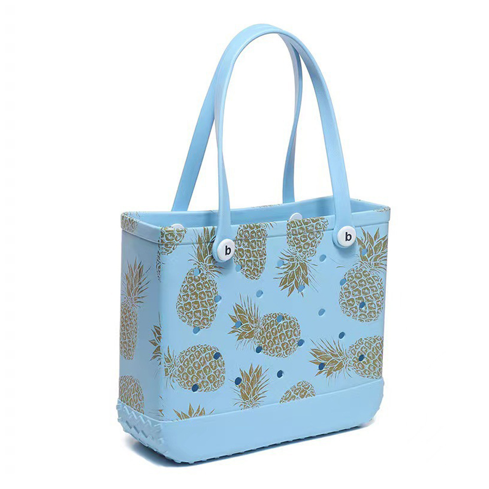 15" EVA Beach Mesh Basket Hole Tote Bag 3