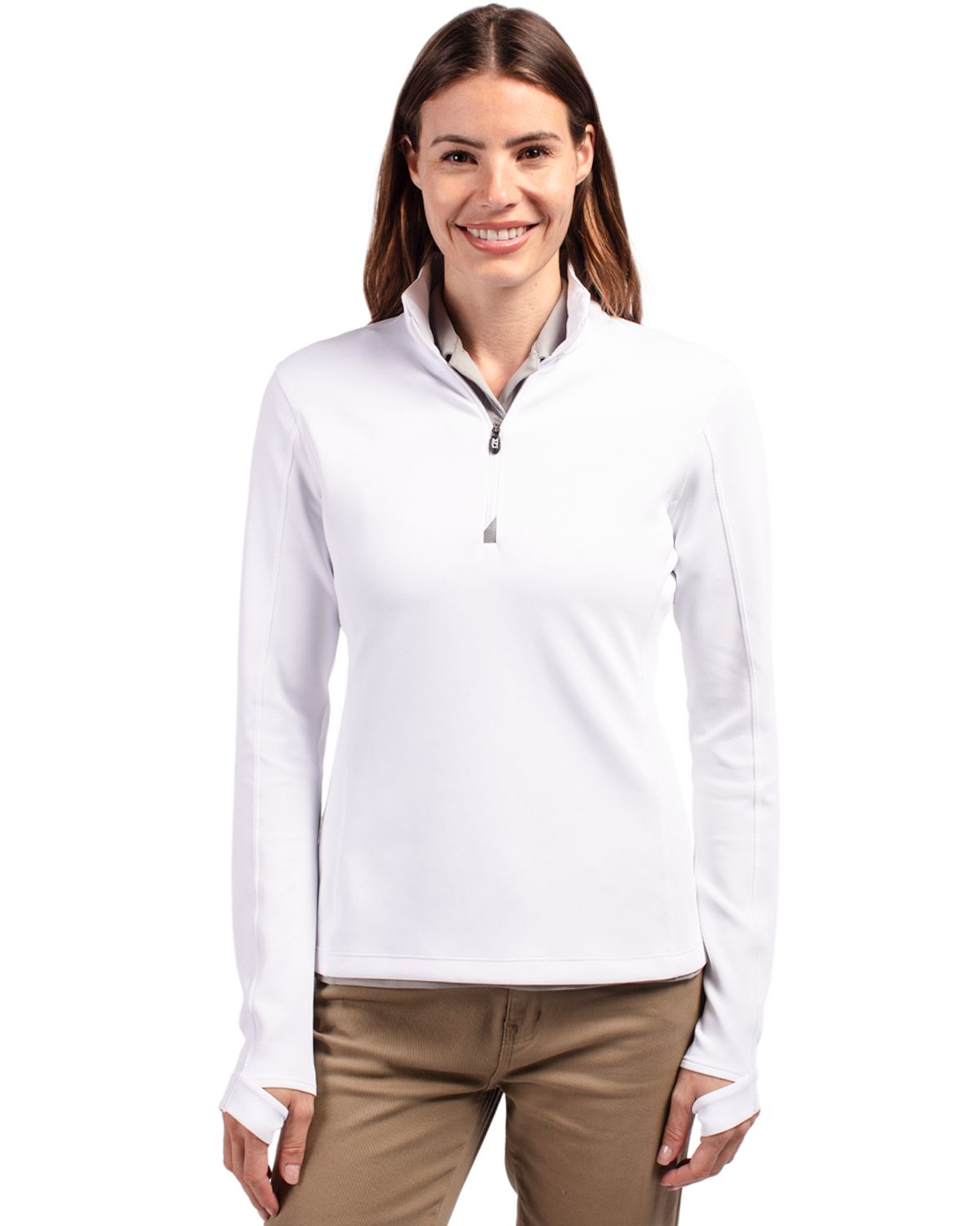 Cutter & Buck Traverse Recycled Smooth Stretch Womens Quarter Zip Pullover 51