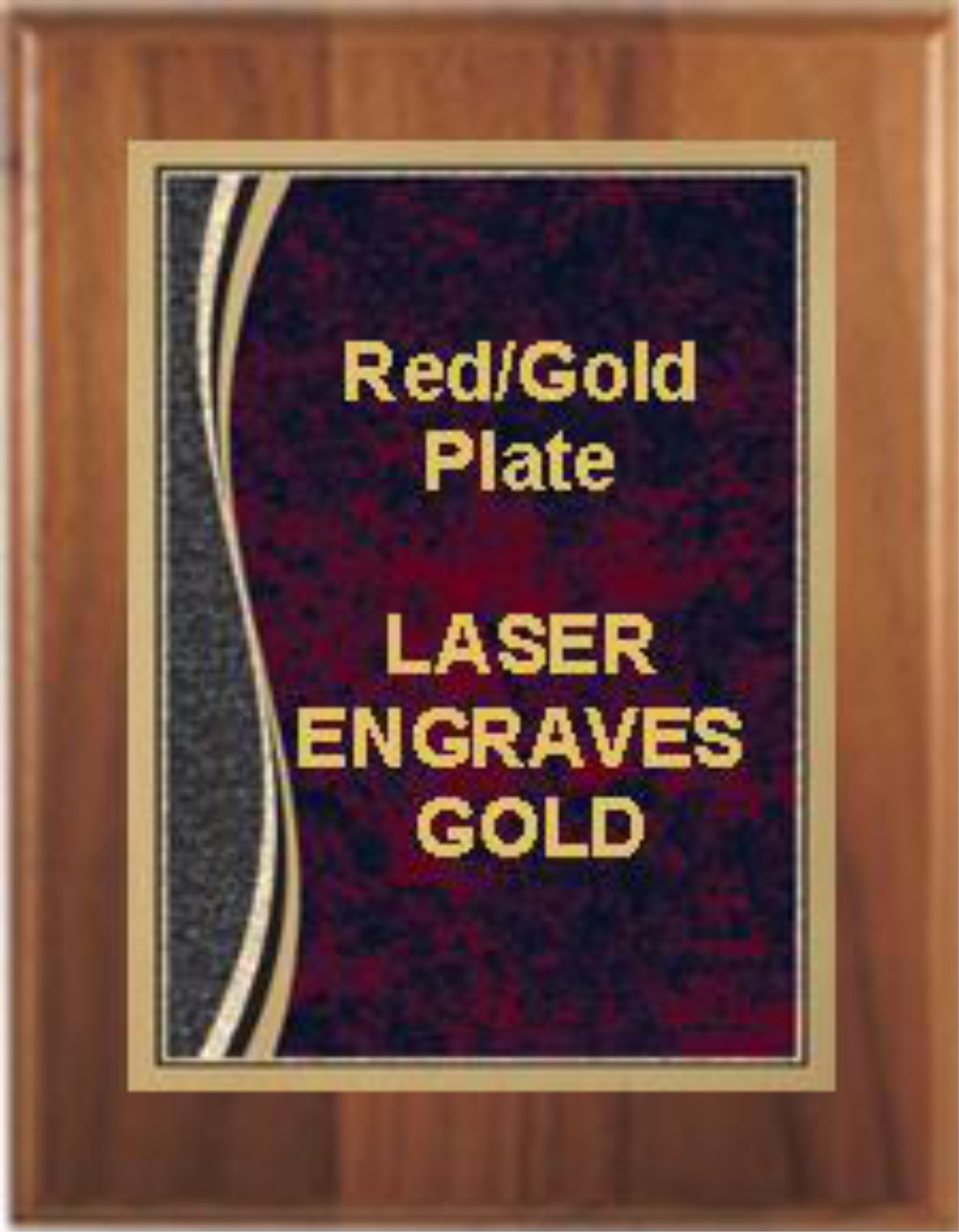 8" x 10" Cherry Finish Plaque with a Red Marble Patina Plate 2