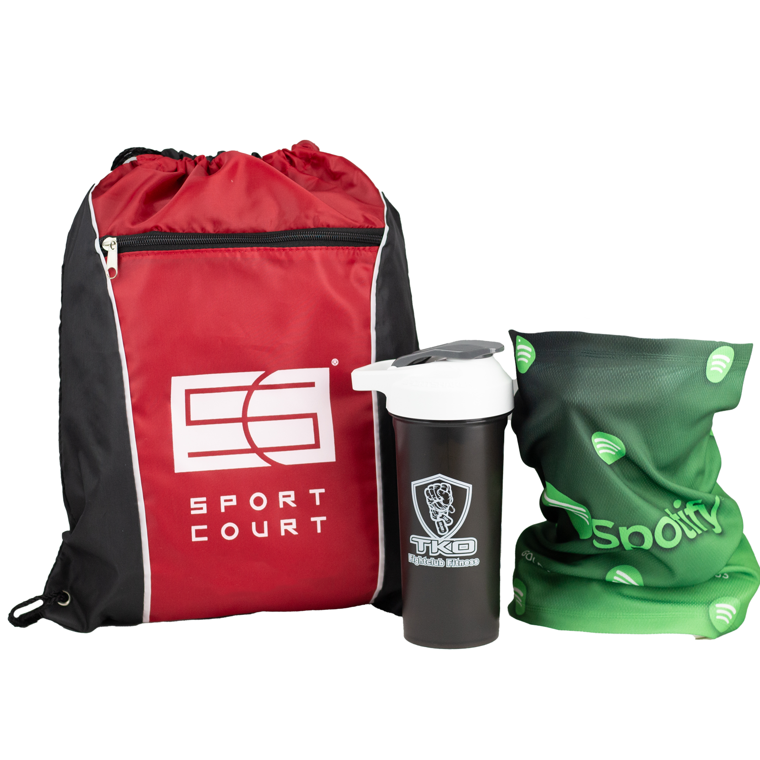 Sports Kit with Drawstring Bag, Cooling Gaiter & Leak-Proof Shaker 1