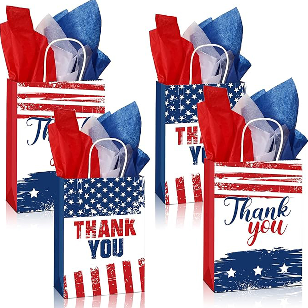 8 5/8 " Patriotic Gift Bag With Handle 4