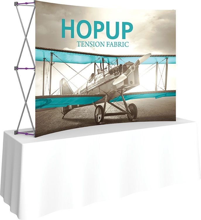 Hopup 8ft Curved Tabletop Display & Front Graphic