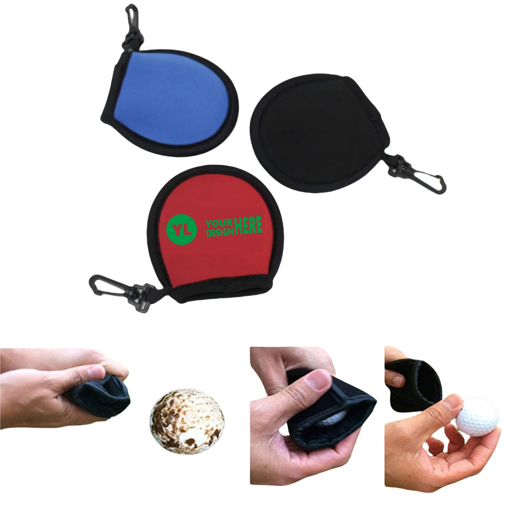 Golf Ball Cleaner Pouch with Clip 1