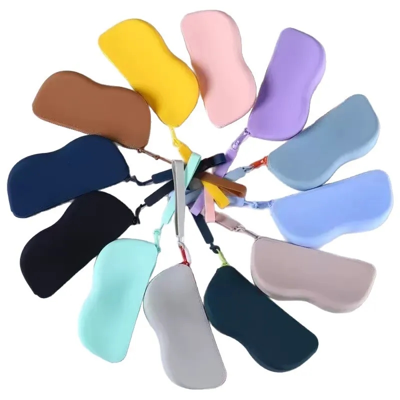 Customized silicone zipper glasses bag 2