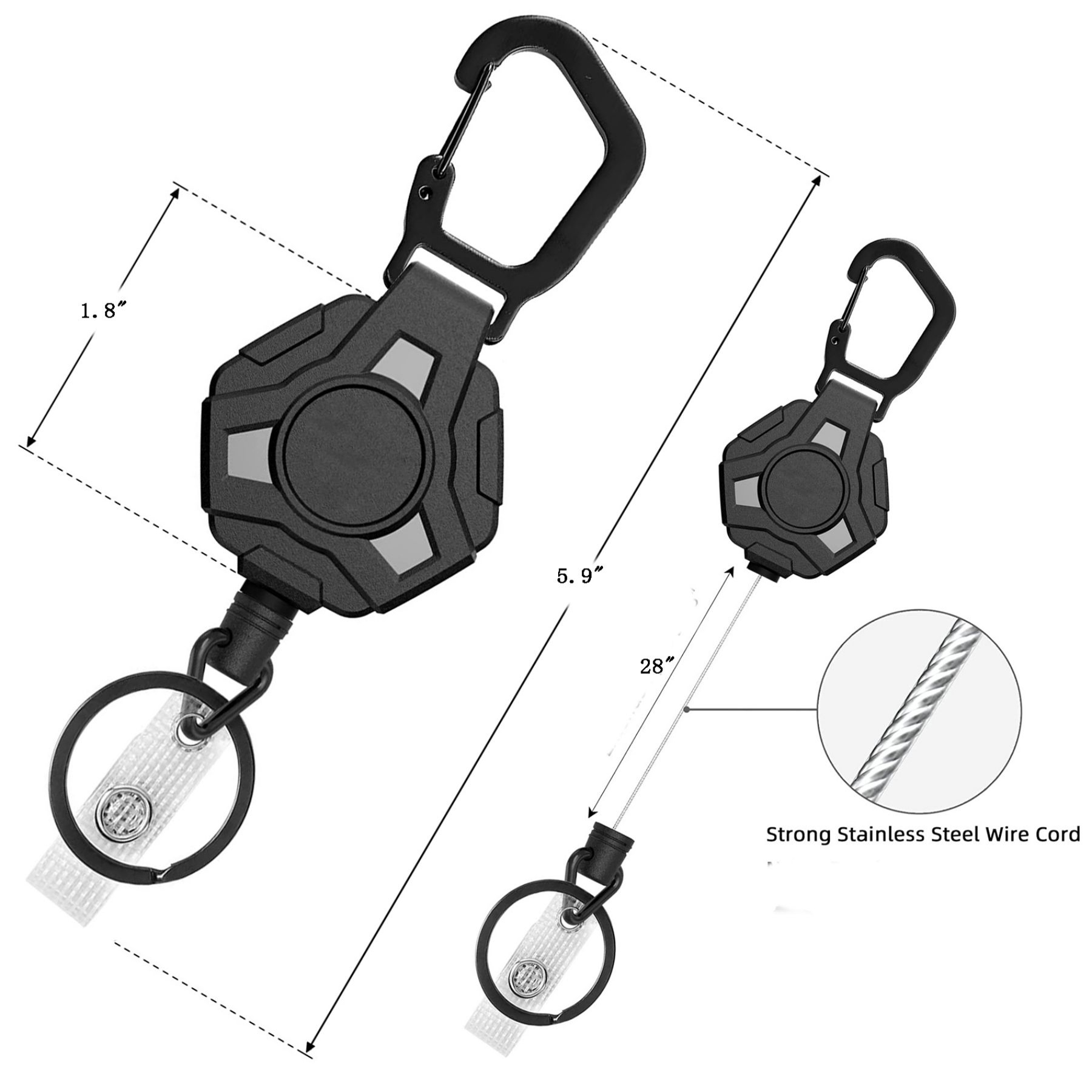 Retractable Badge Holder Keychain 2