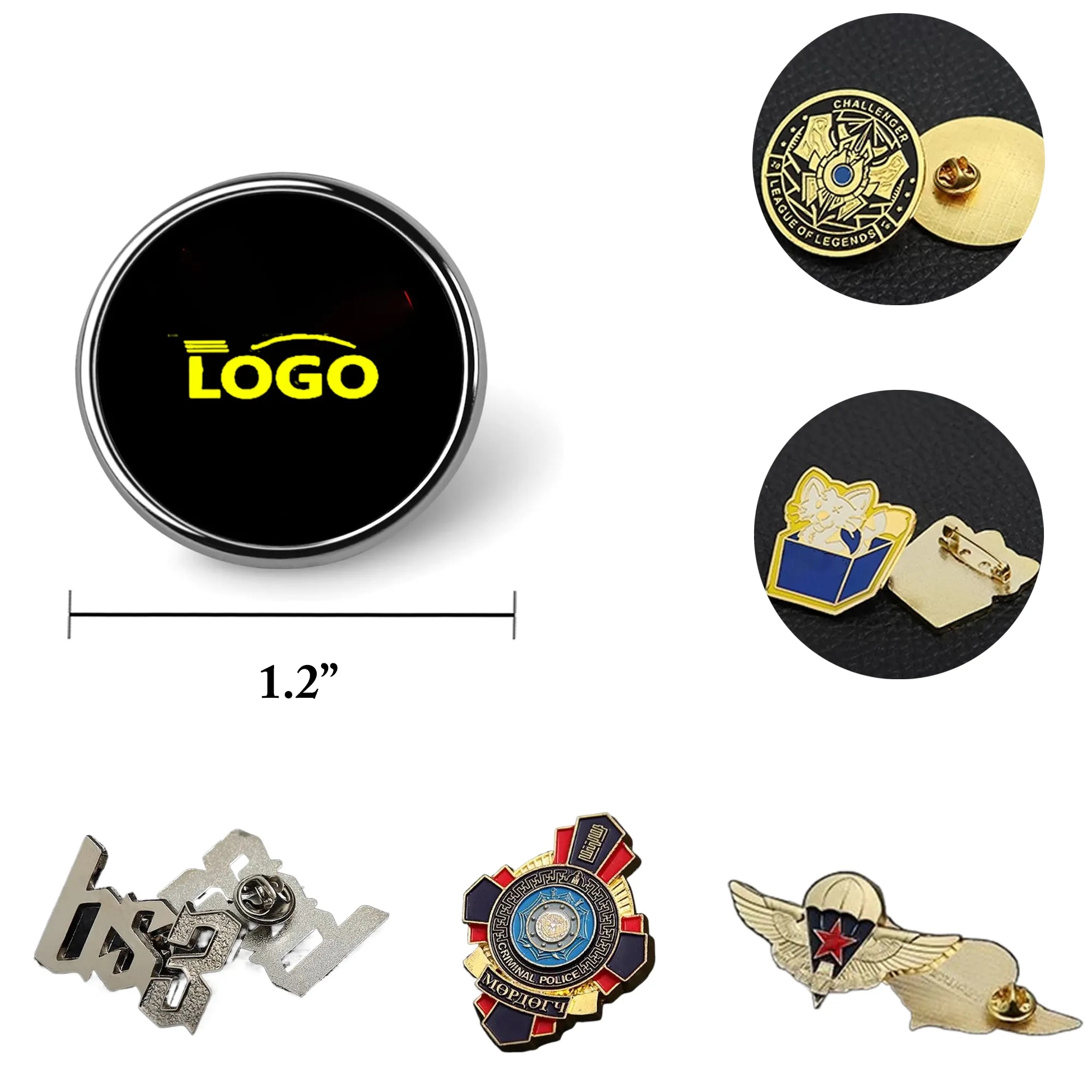 MOQ25 Custom Metal Badges Pins Medals 2