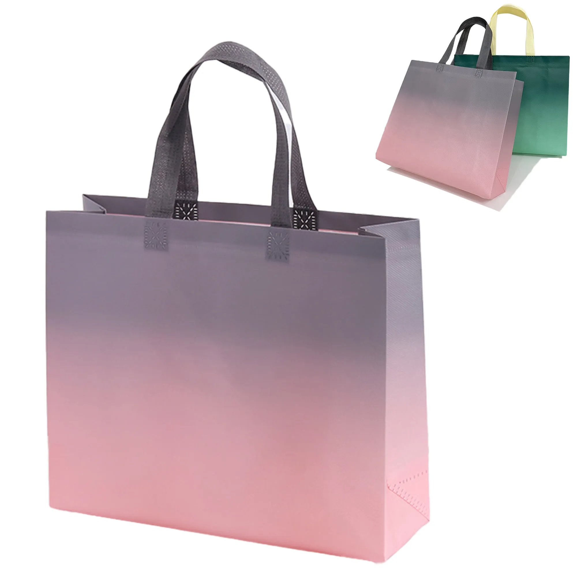 Gradient Color Waterproof Non-Woven Tote Gift Bag 3