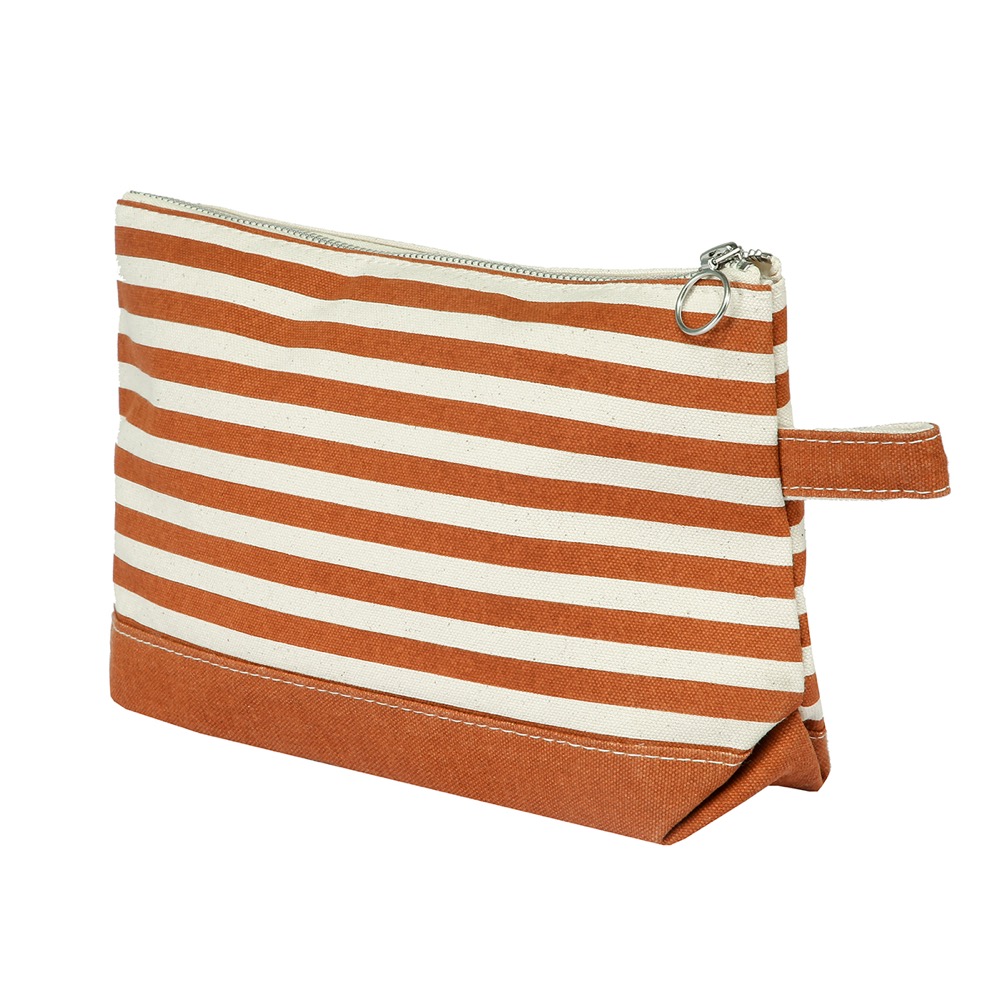 12 Oz. Medium Weight Canvas Stripe Makeup Bag 11