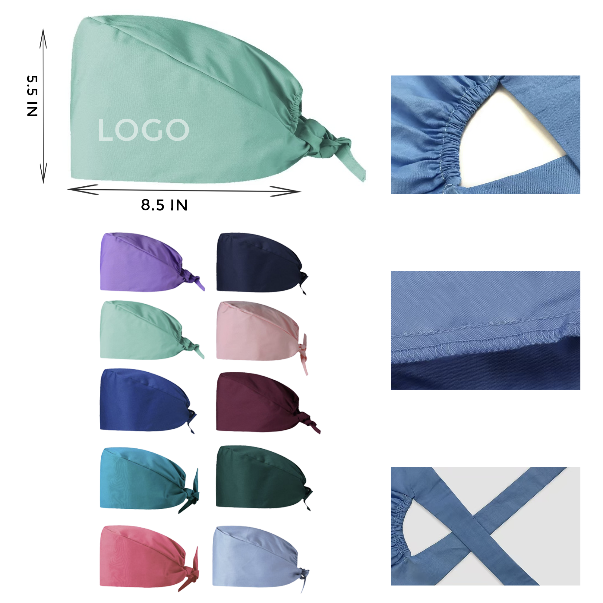 MOQ 10 PCS Pure Cotton Nurse Cap 2