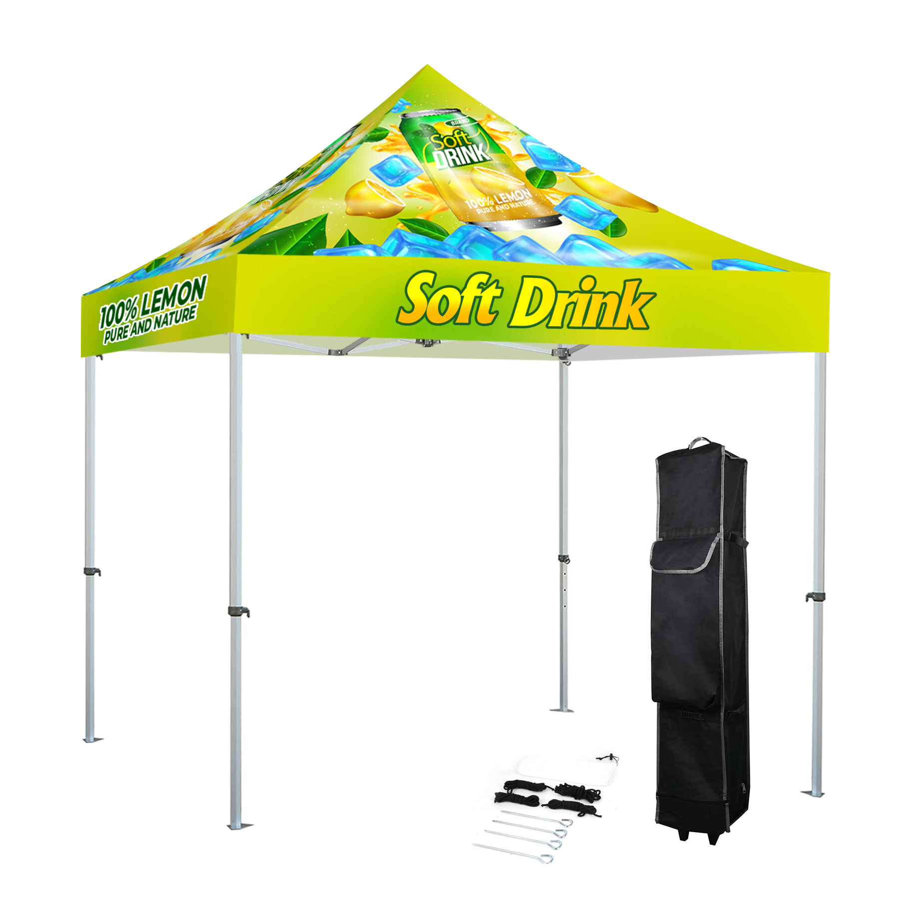 10x10' Deluxe 50mm Hex Aluminum Frame w/Dye Sublimation Canopy 3
