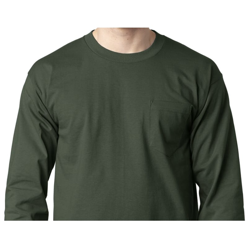 Bayside Adult 6.1 Oz., 100% Cotton Long Sleeve Pocket T-Shirt 4