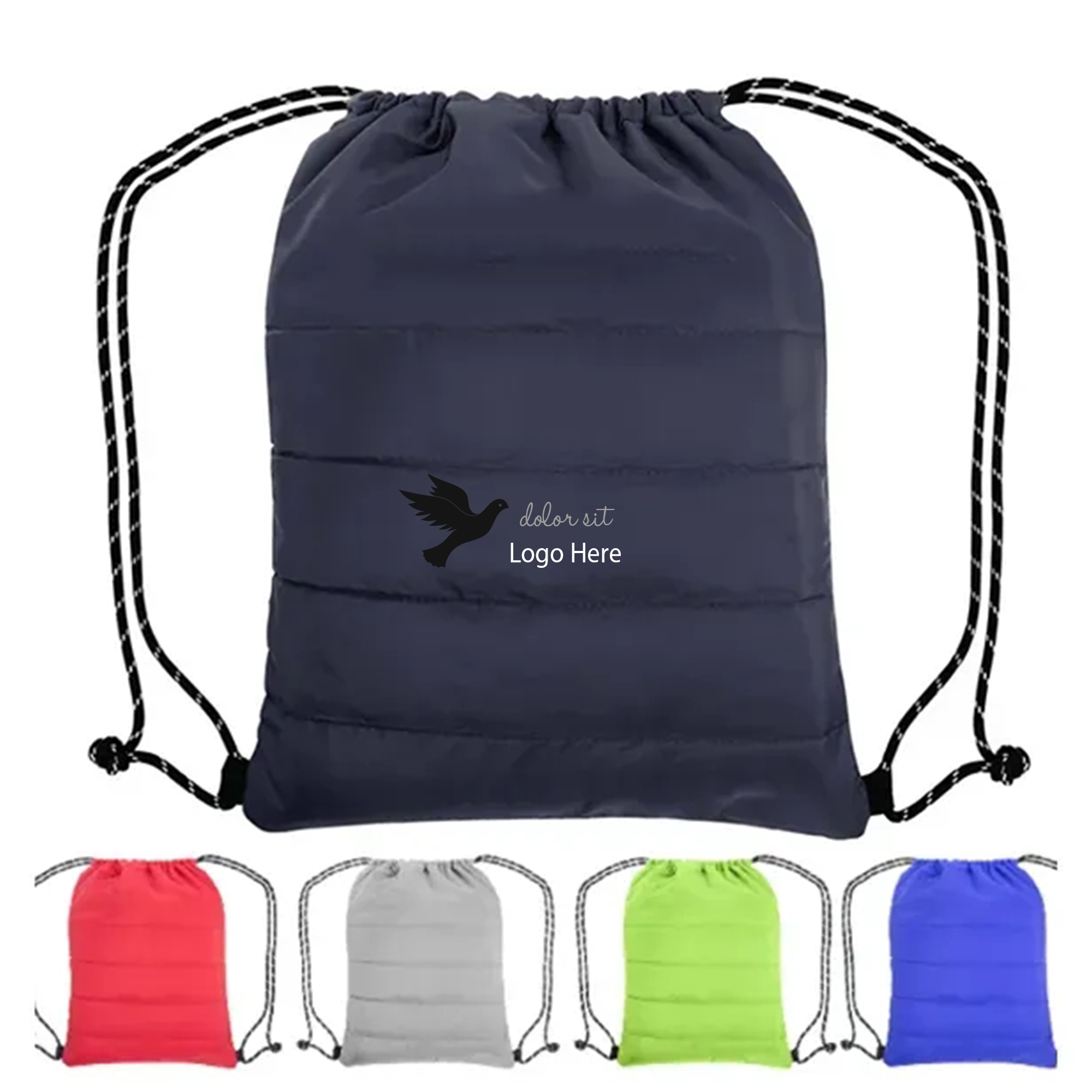 Puffy Cinch Top Backpack Quilted Drawstring Pouch 3