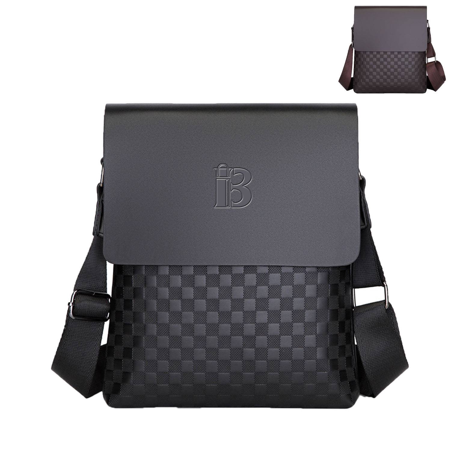 PU leather outdoor business men's crossbody bag 1