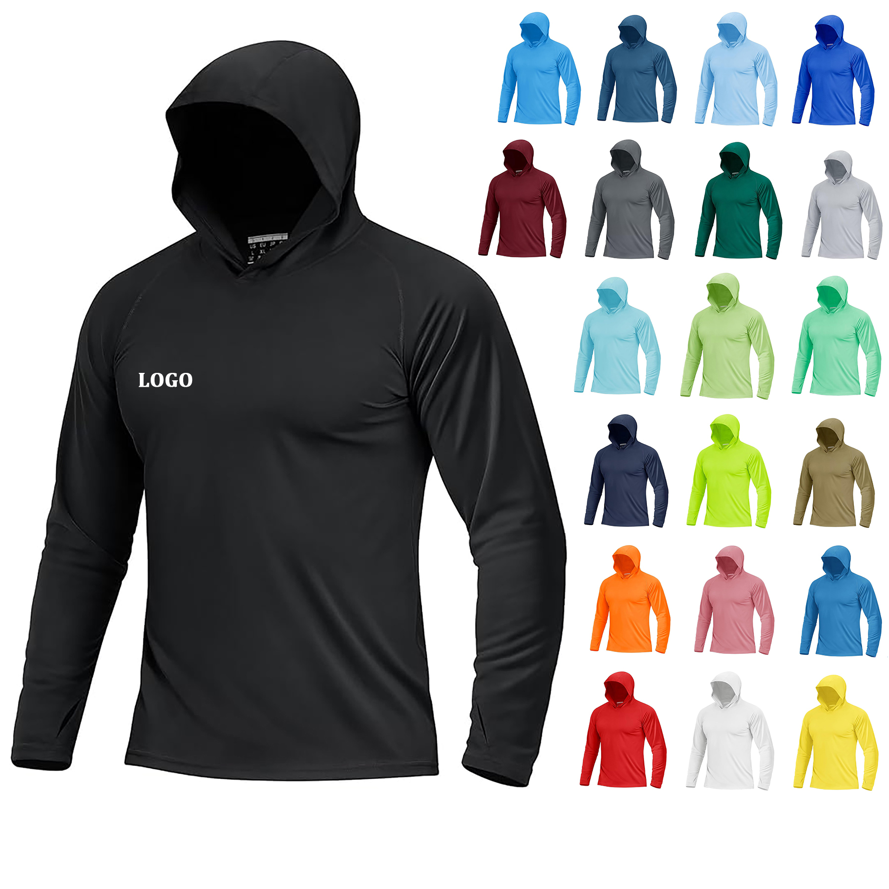 Men's Hooded Long Sleeved Sun Protection Jacket 13