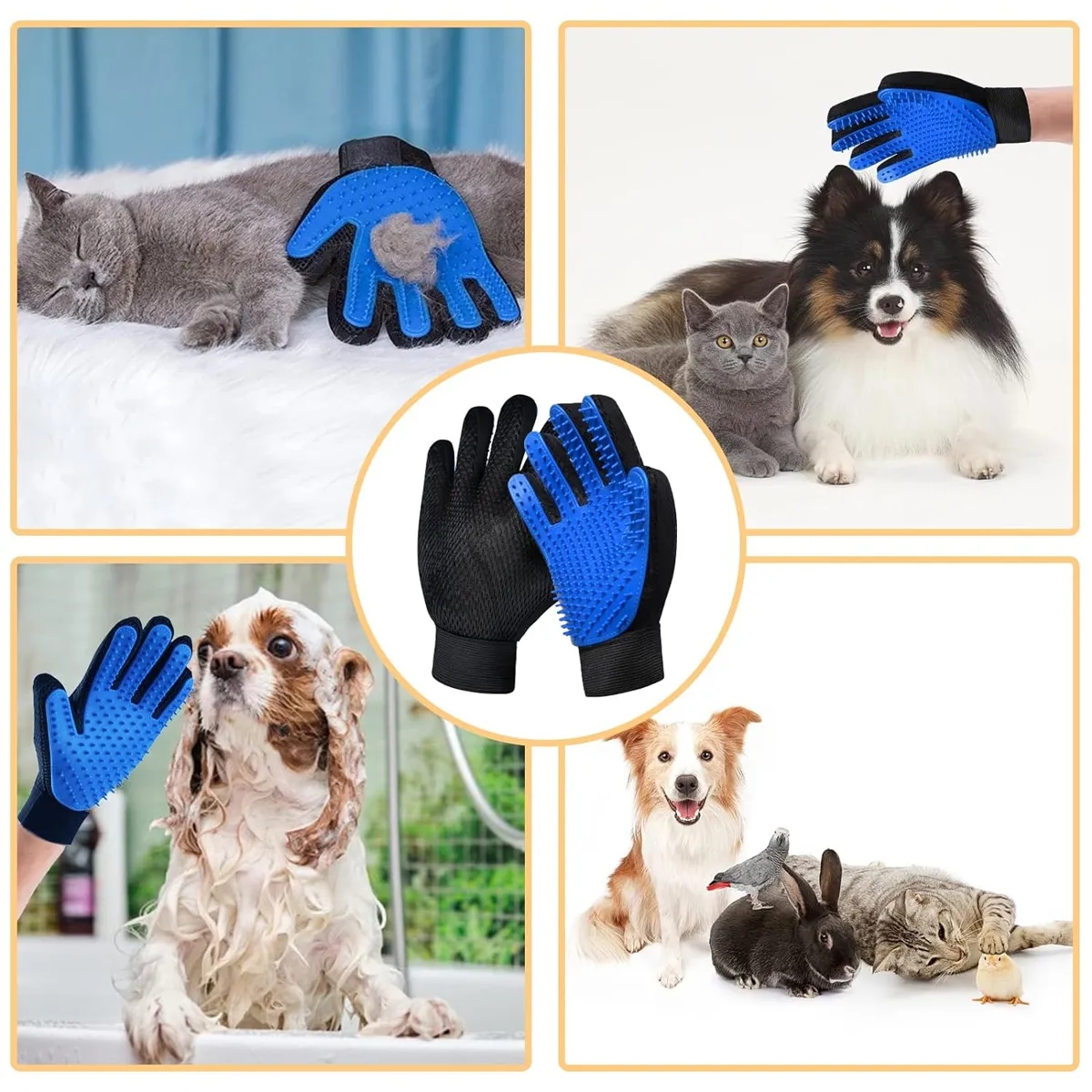 Pet Grooming Glove Hair Remover Brush 5