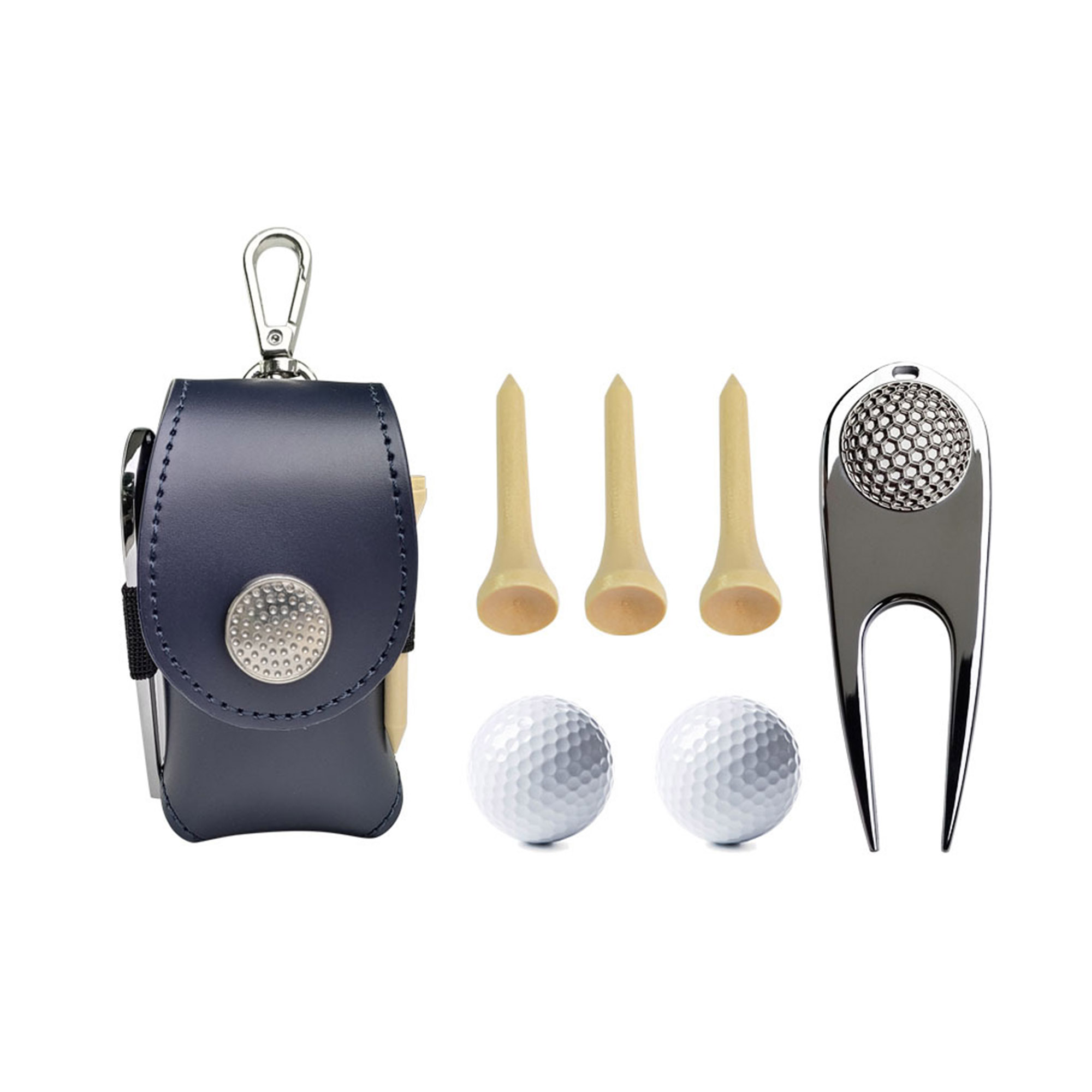 Premium PU Leather Golf Ball Holder Waist Belt Bag Sets 4