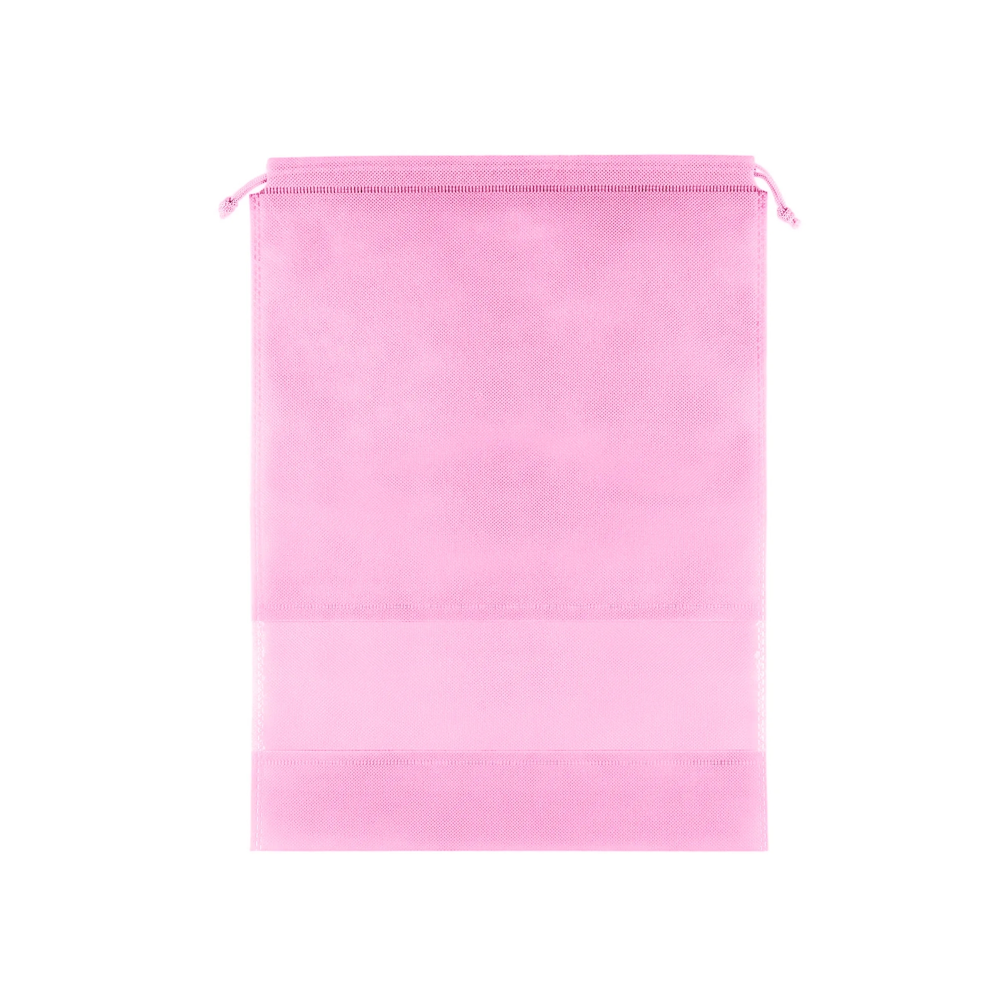 Non Woven Travel Shoe Bag Clear Window Drawstring Storage 2