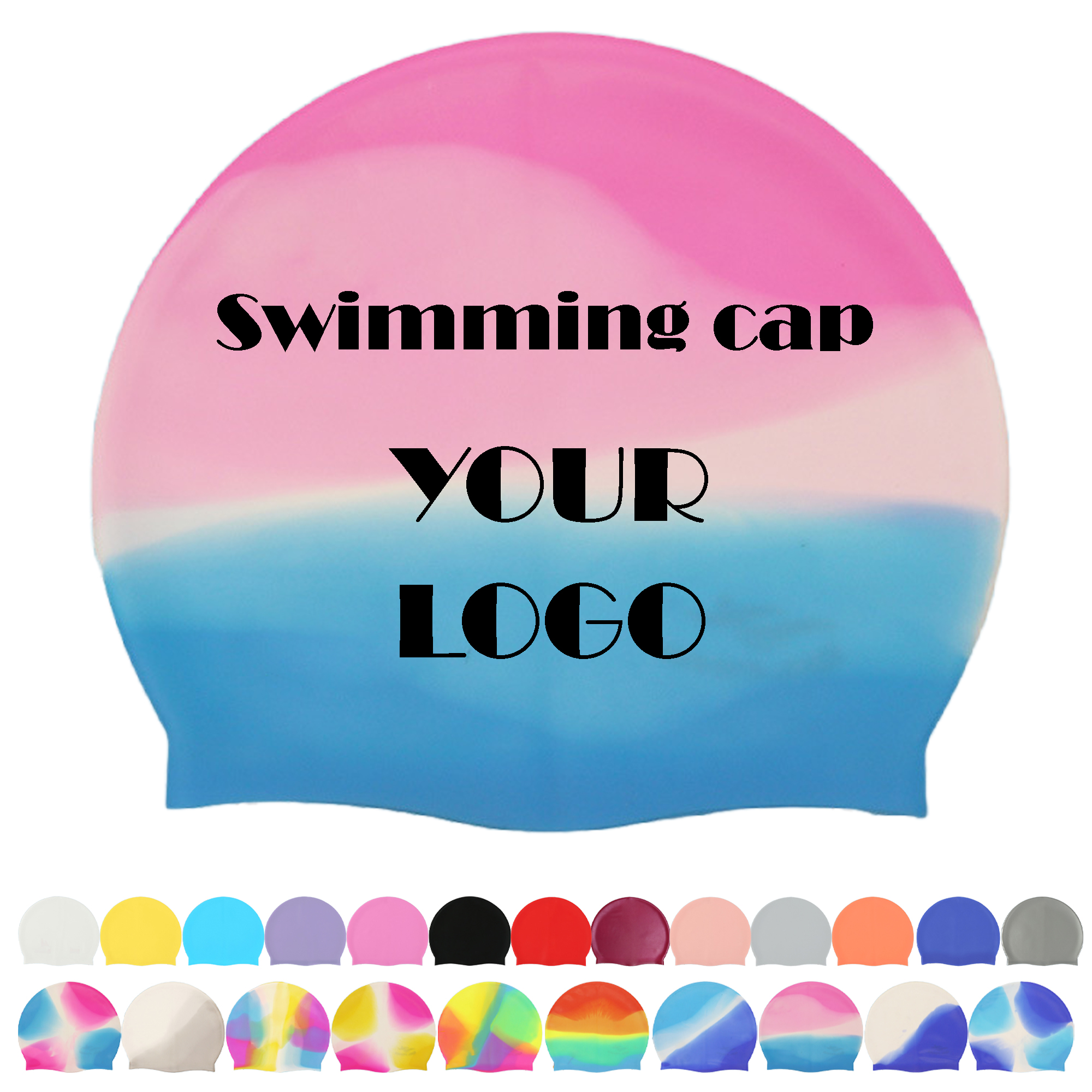 Professional Color silicone Swim Cap MOQ 30PCS 2