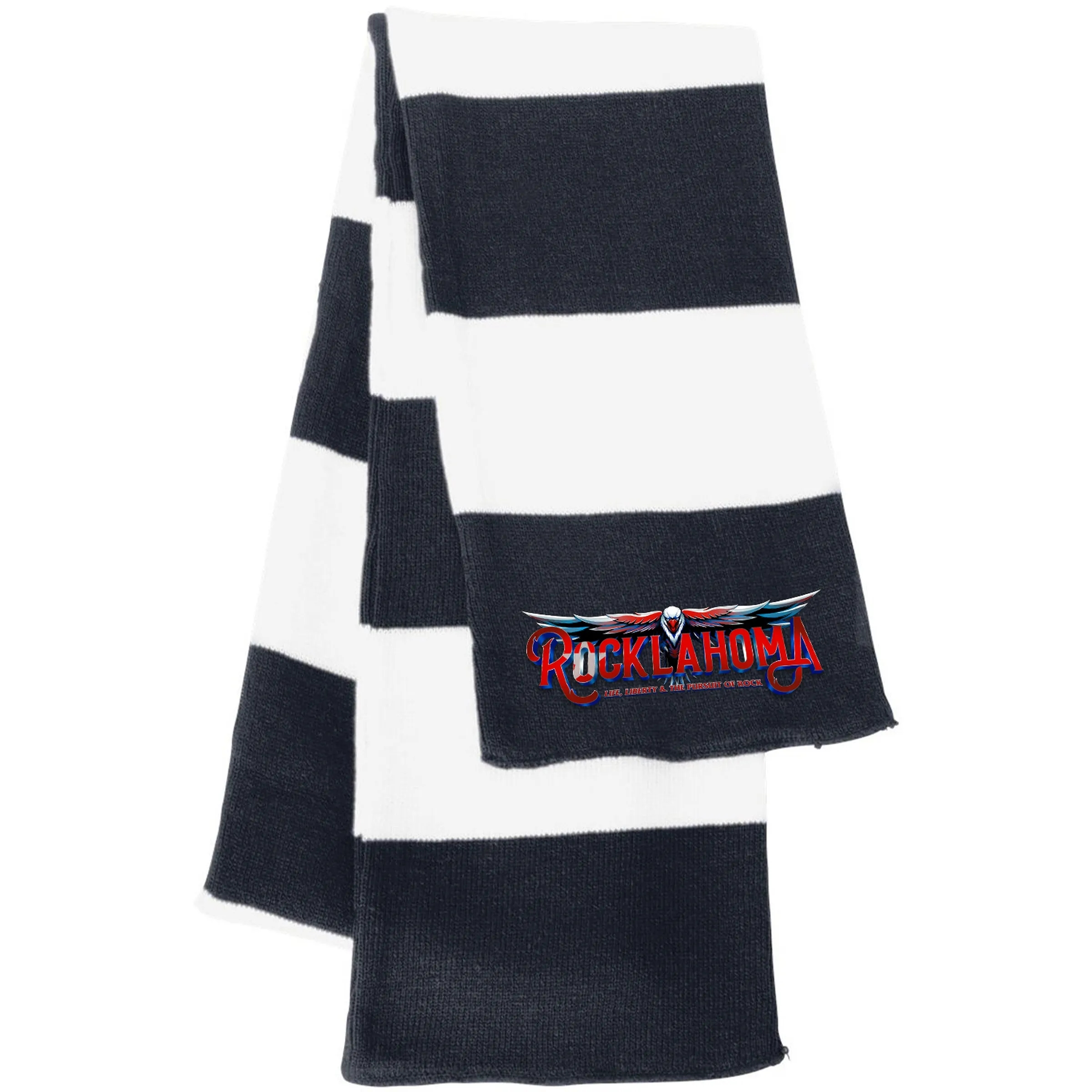 SPORTSMAN RUGBY-STRIPED KNIT SCARF 28