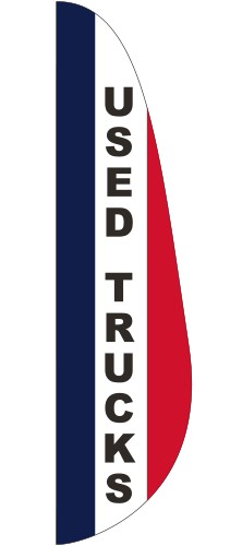 "USED TRUCKS" 3' x 15' Message Feather Flag 1